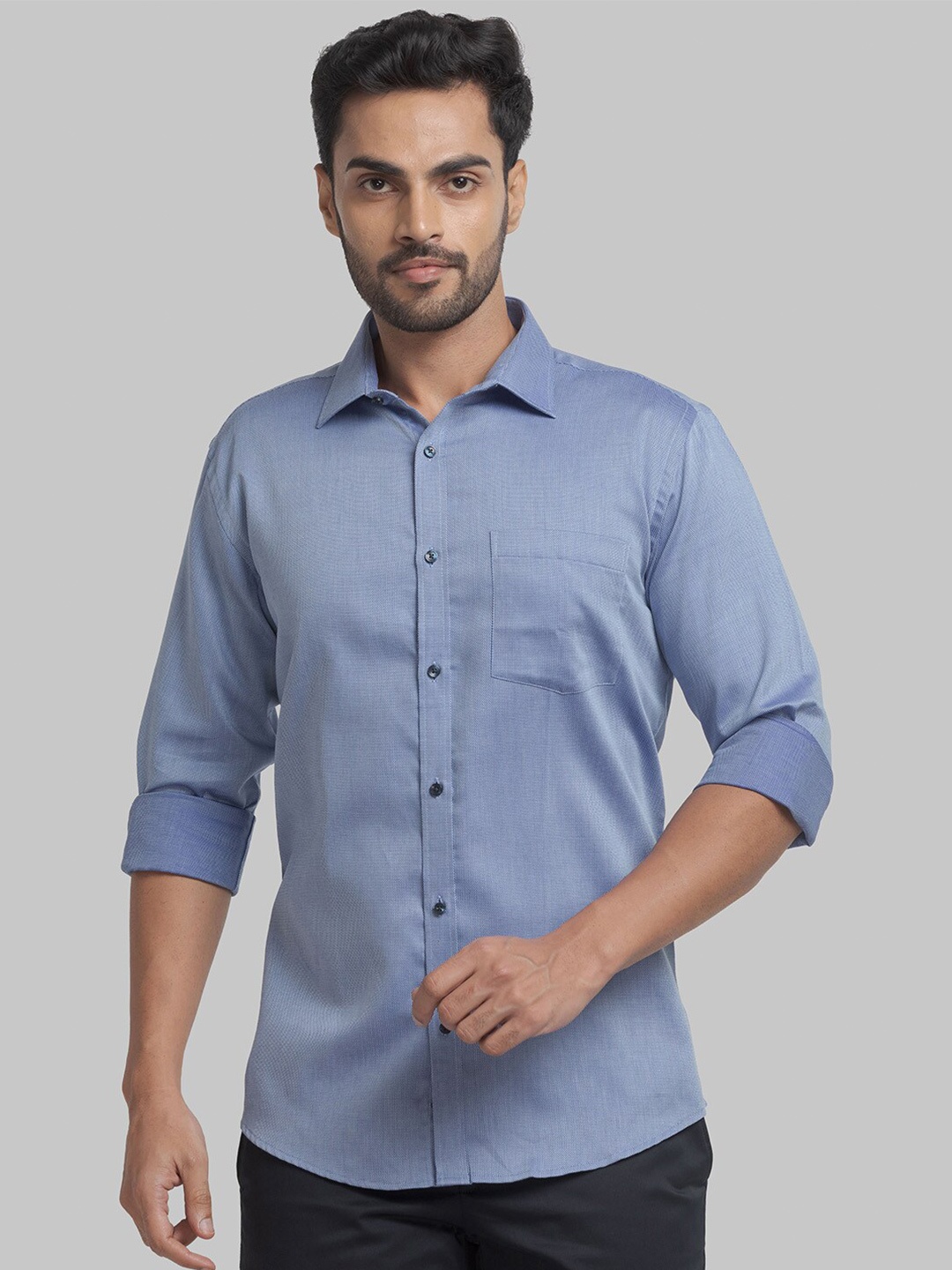 

Park Avenue Men Slim Fit Casual Cotton Shirt, Blue