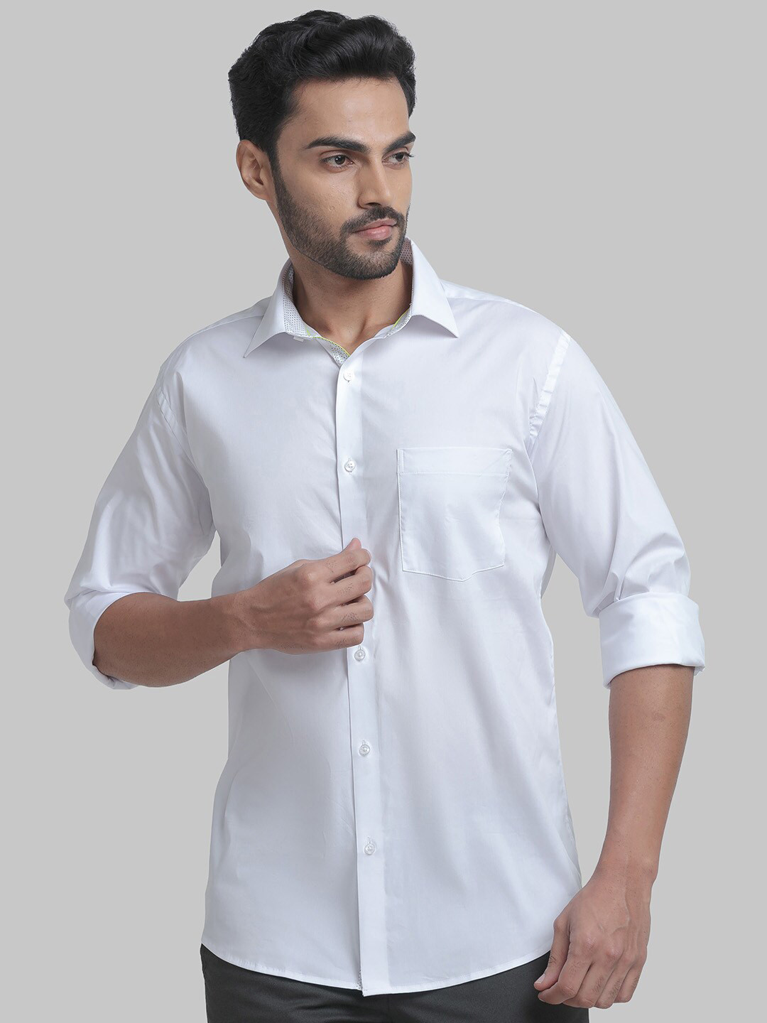 

Park Avenue Men Spread Collar Slim Fit Formal Cotton Shirt, White