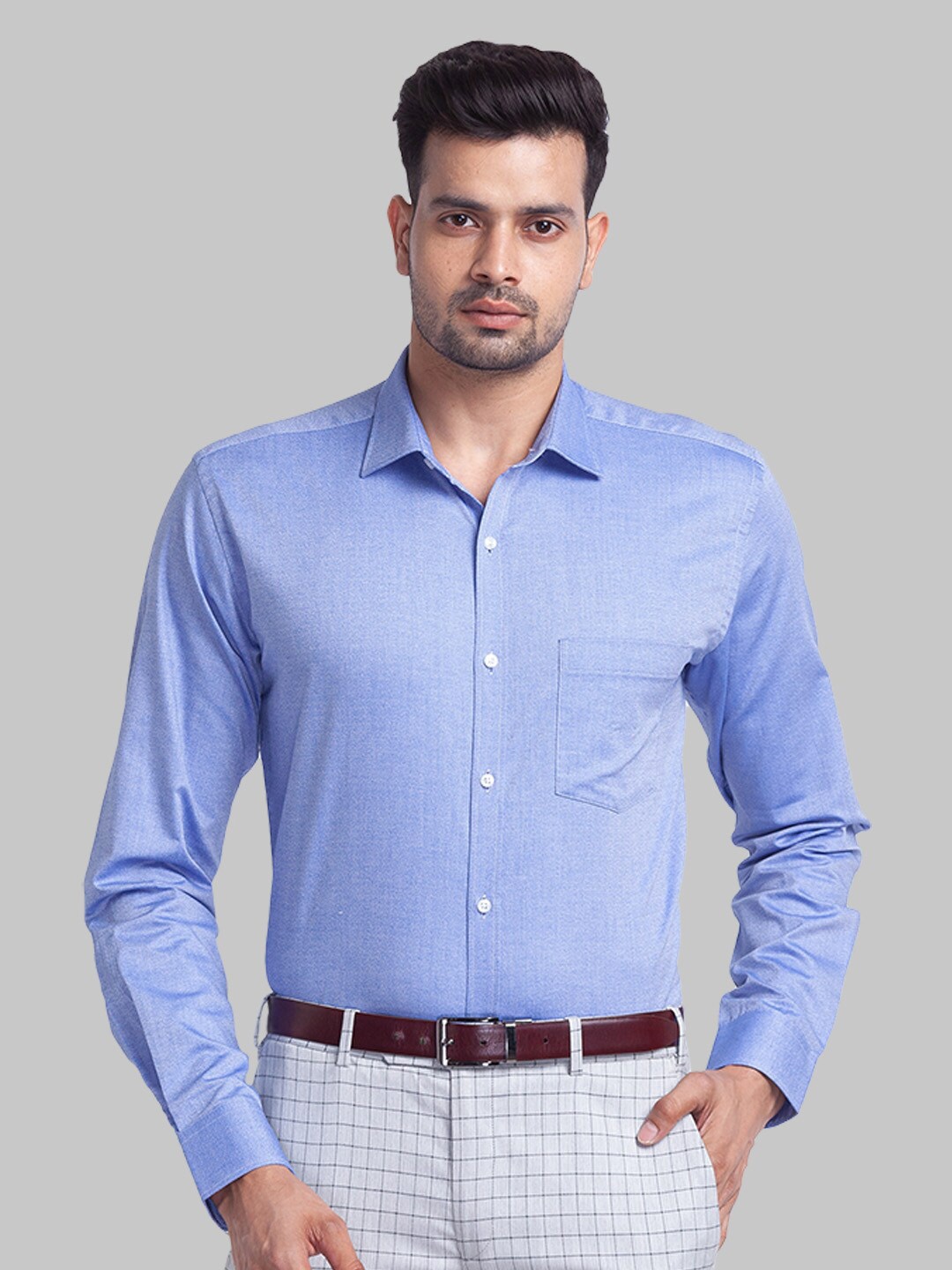 

Park Avenue Blue Slim Fit Formal Cotton Shirt
