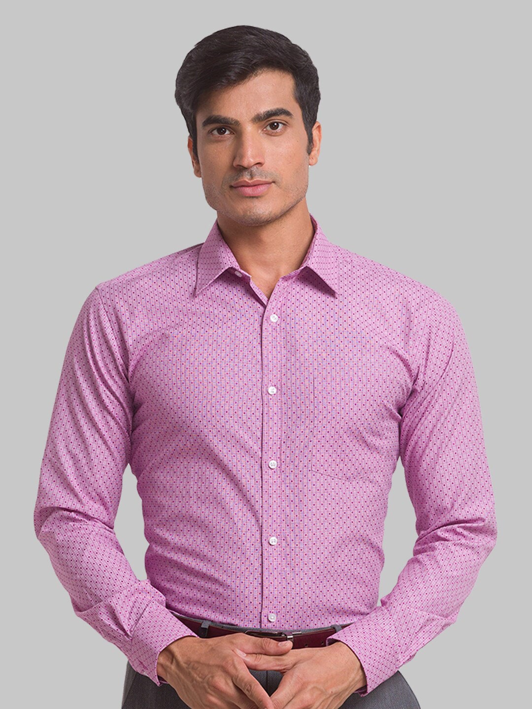 

Park Avenue Men Slim Fit Printed Formal Shirt, Purple