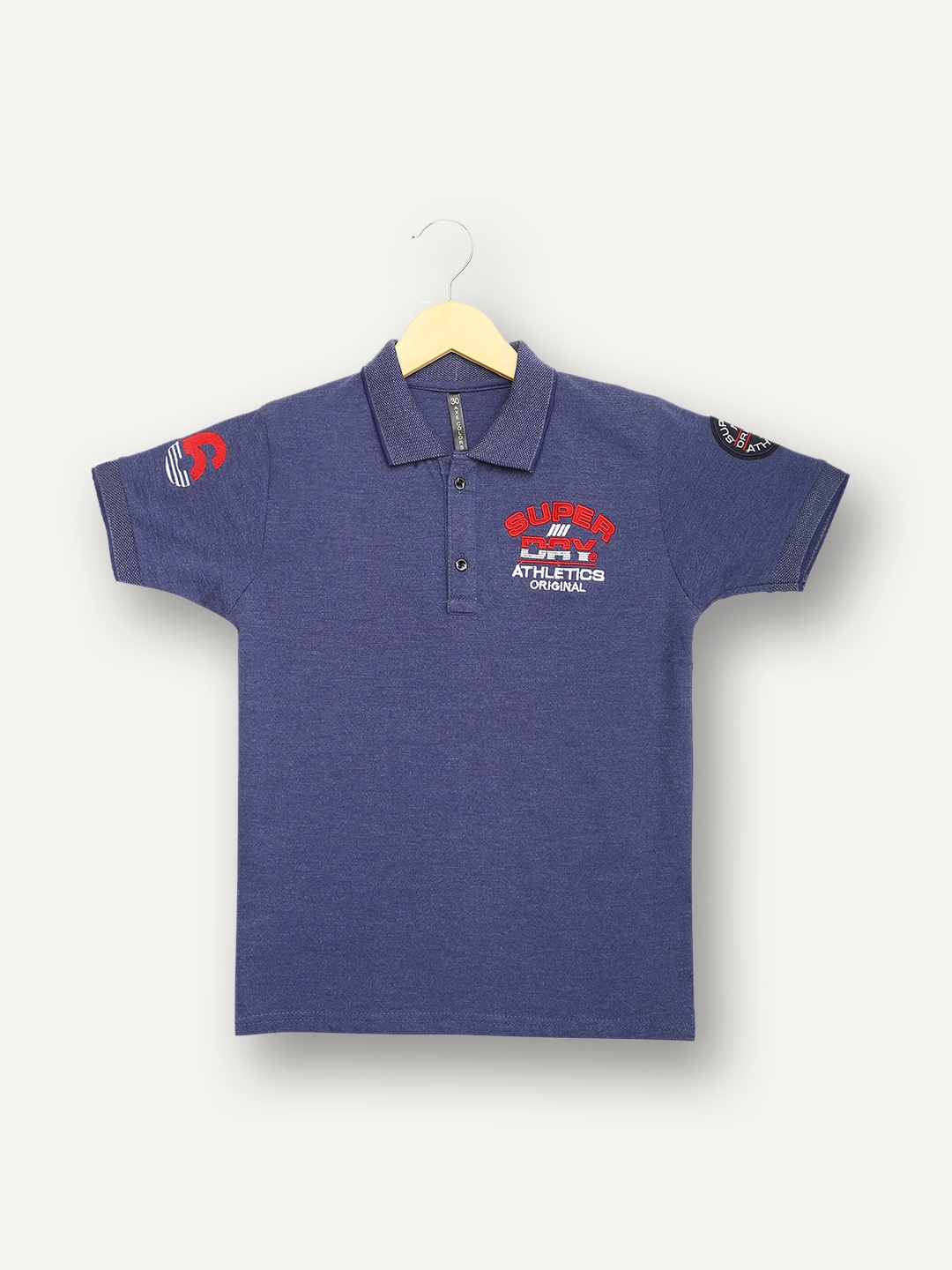 

V2 Value & Variety Boys Polo Collar Pure Cotton T-shirt, Blue