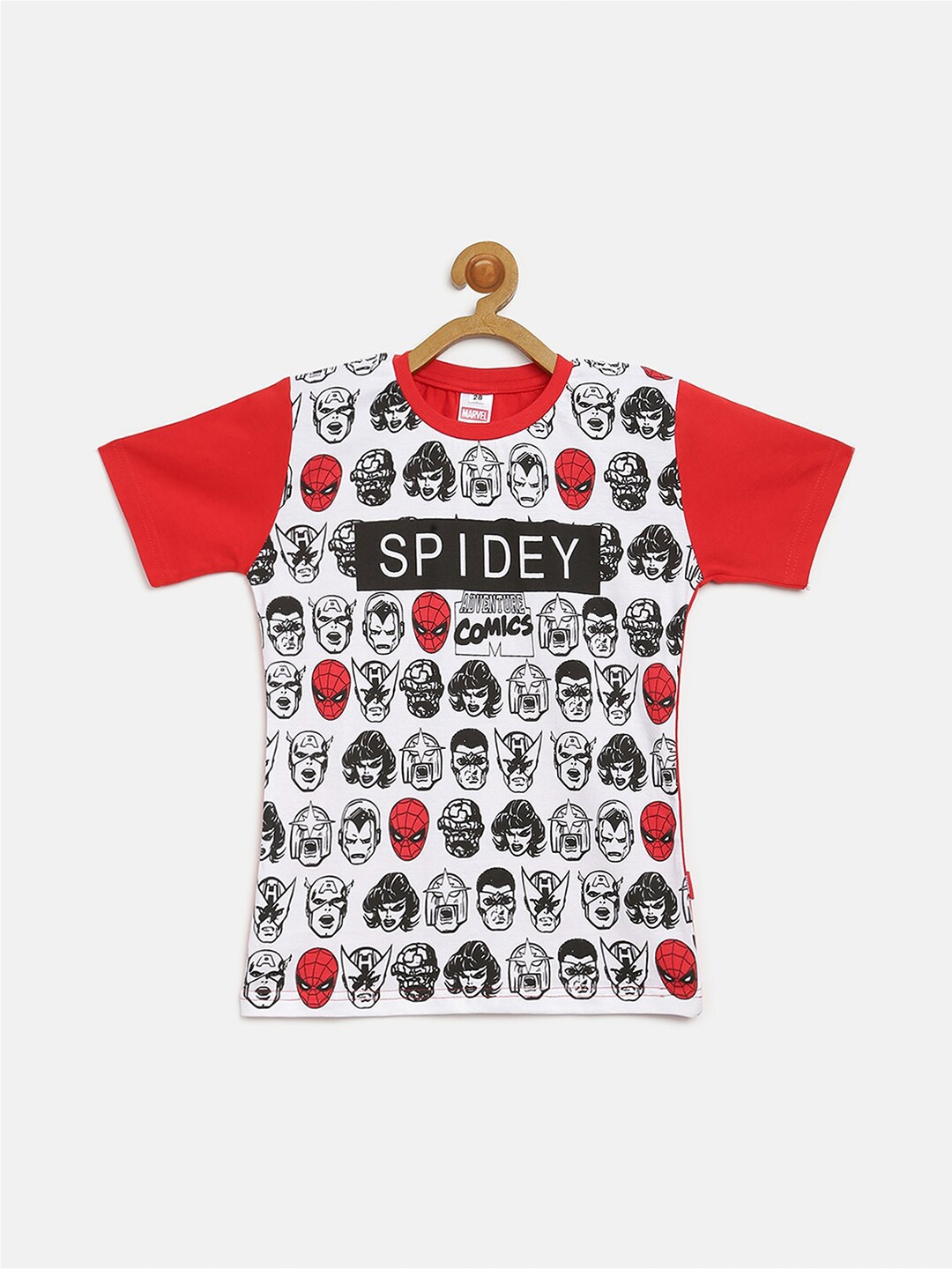 

V2 Value & Variety Boys Graphic Printed Round Neck Pure Cotton T-shirt, Red
