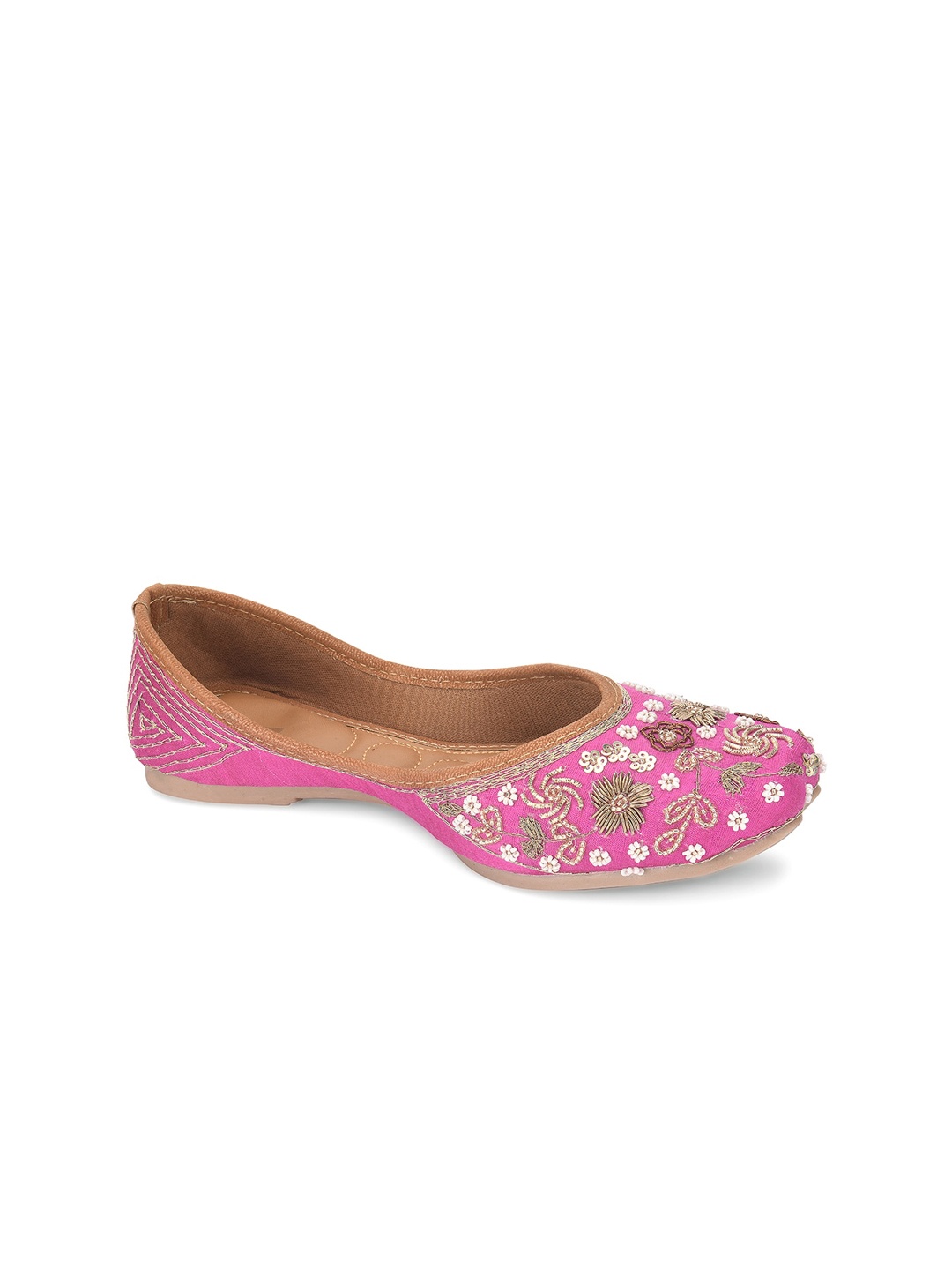 

DESI COLOUR Women Embellished Ethnic Mojaris, Pink