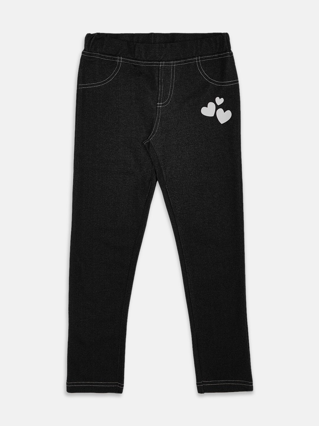 

Pantaloons Junior Girls Printed Jeggings, Black