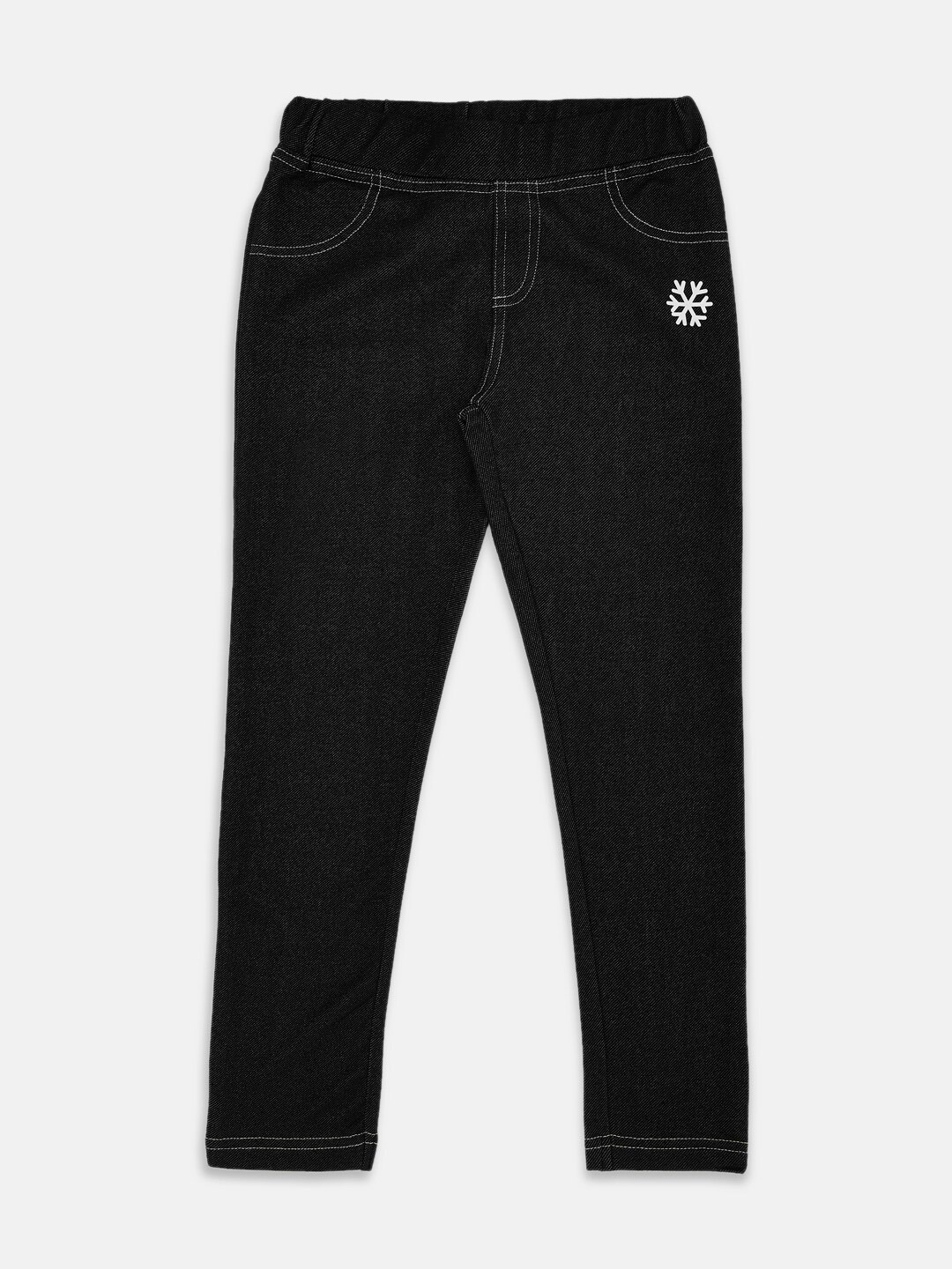 

Pantaloons Junior Girls Printed Jeggings, Black