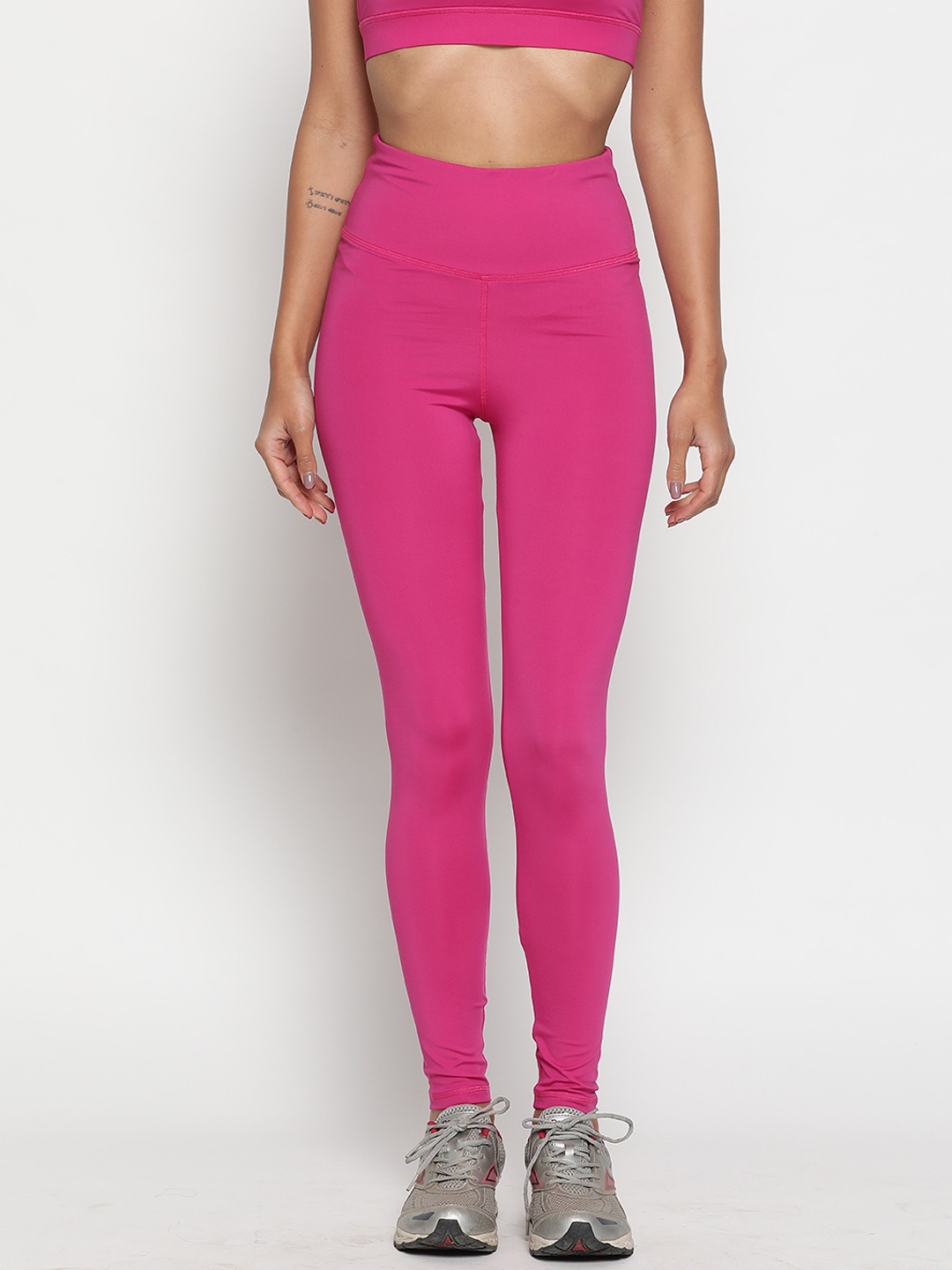 

Wearjukebox Women Full-Coverage Sport Tights, Pink