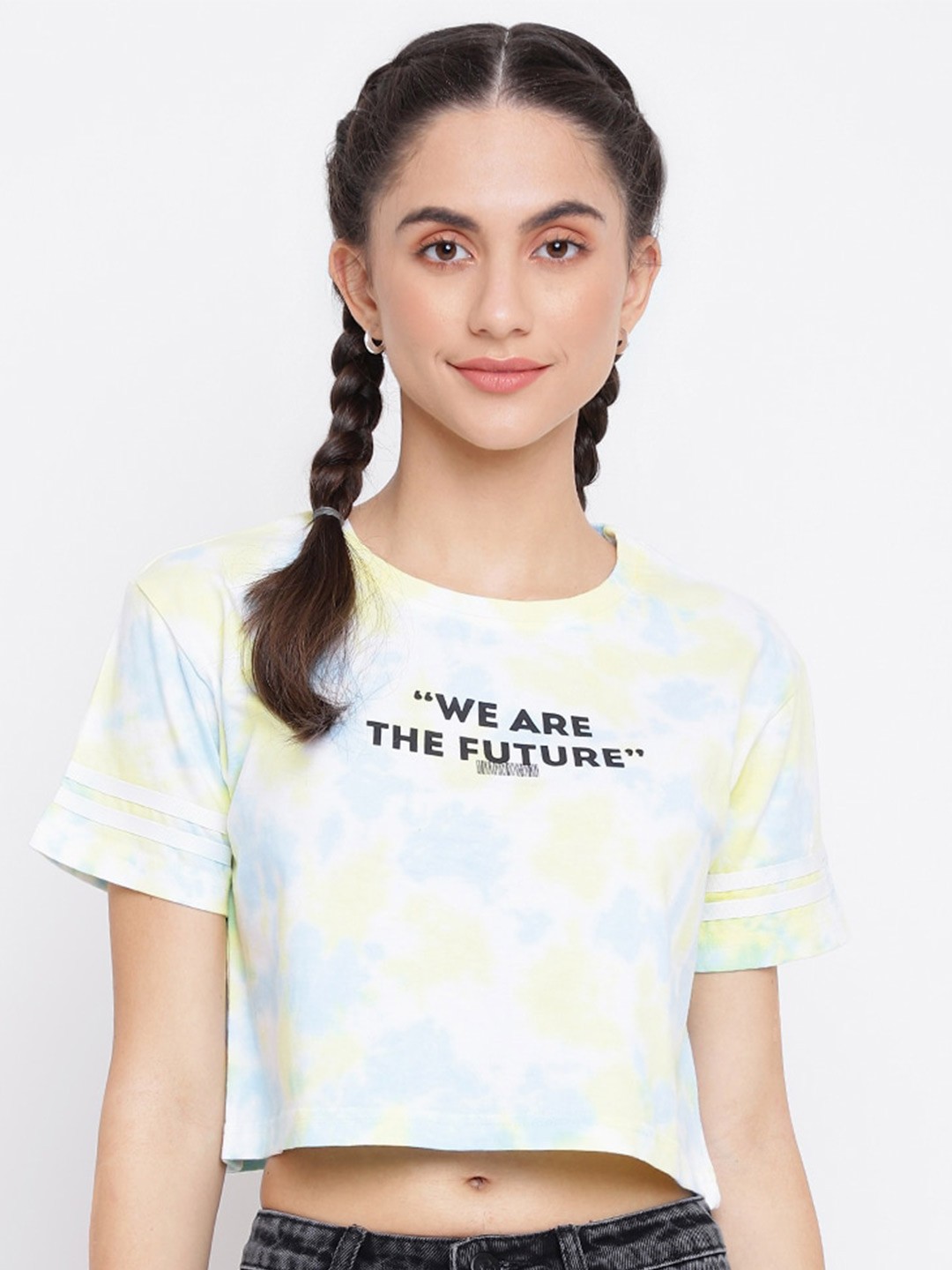 

Belliskey Women Typography Printed Cotton T-shirt, White