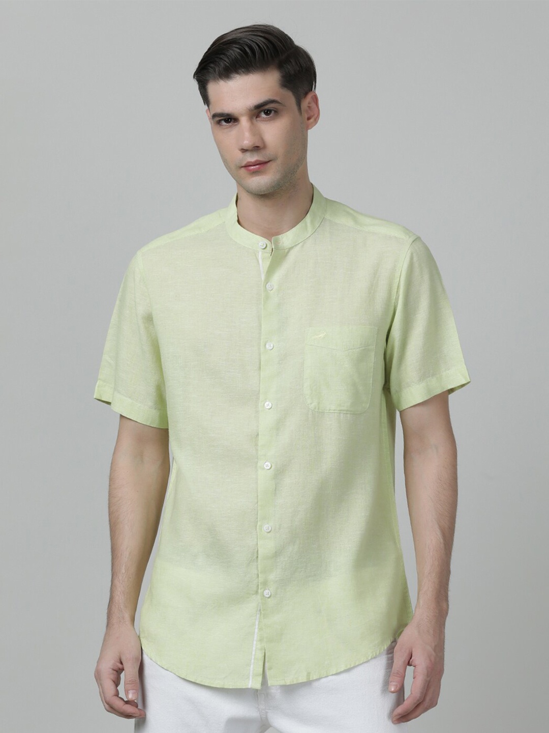 

Crocodile Men Comfort Casual Cotton Shirt, Sea green