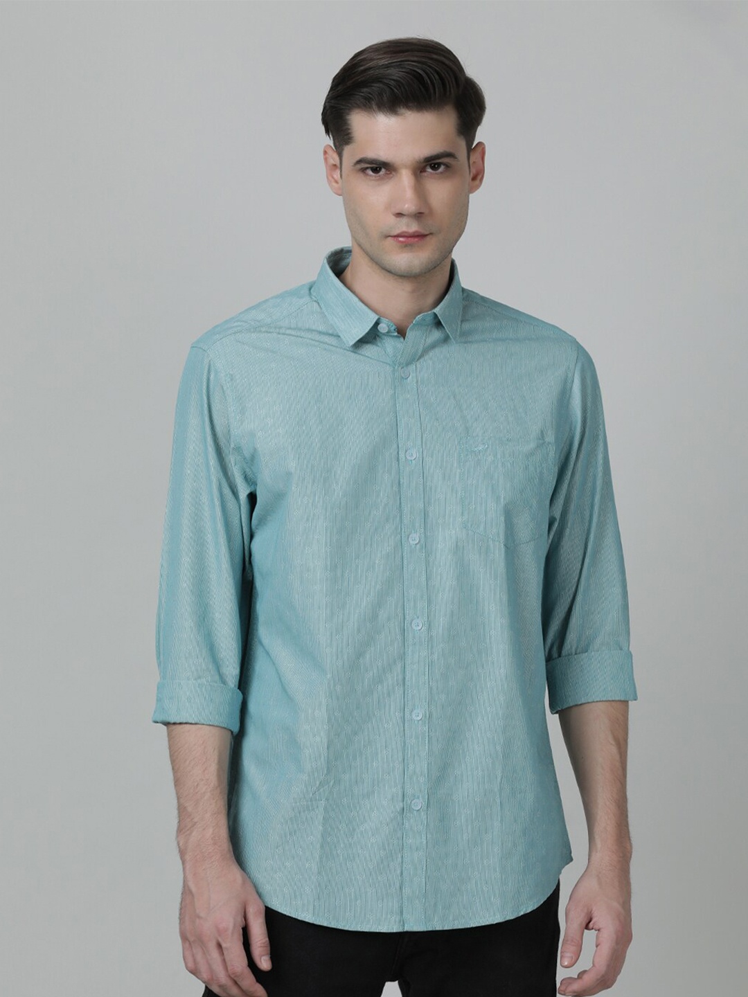 

Crocodile Men Printed Casual Cotton Shirt, Green