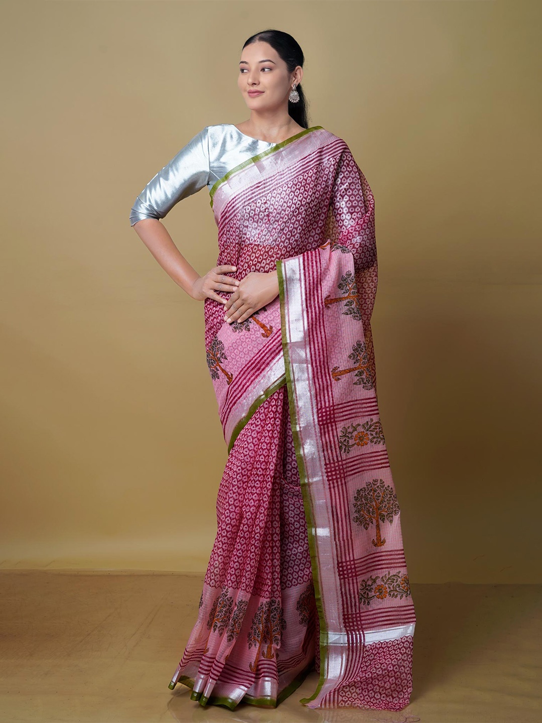 

Unnati Silks Ethnic Motifs Pure Cotton Kota Saree, Pink
