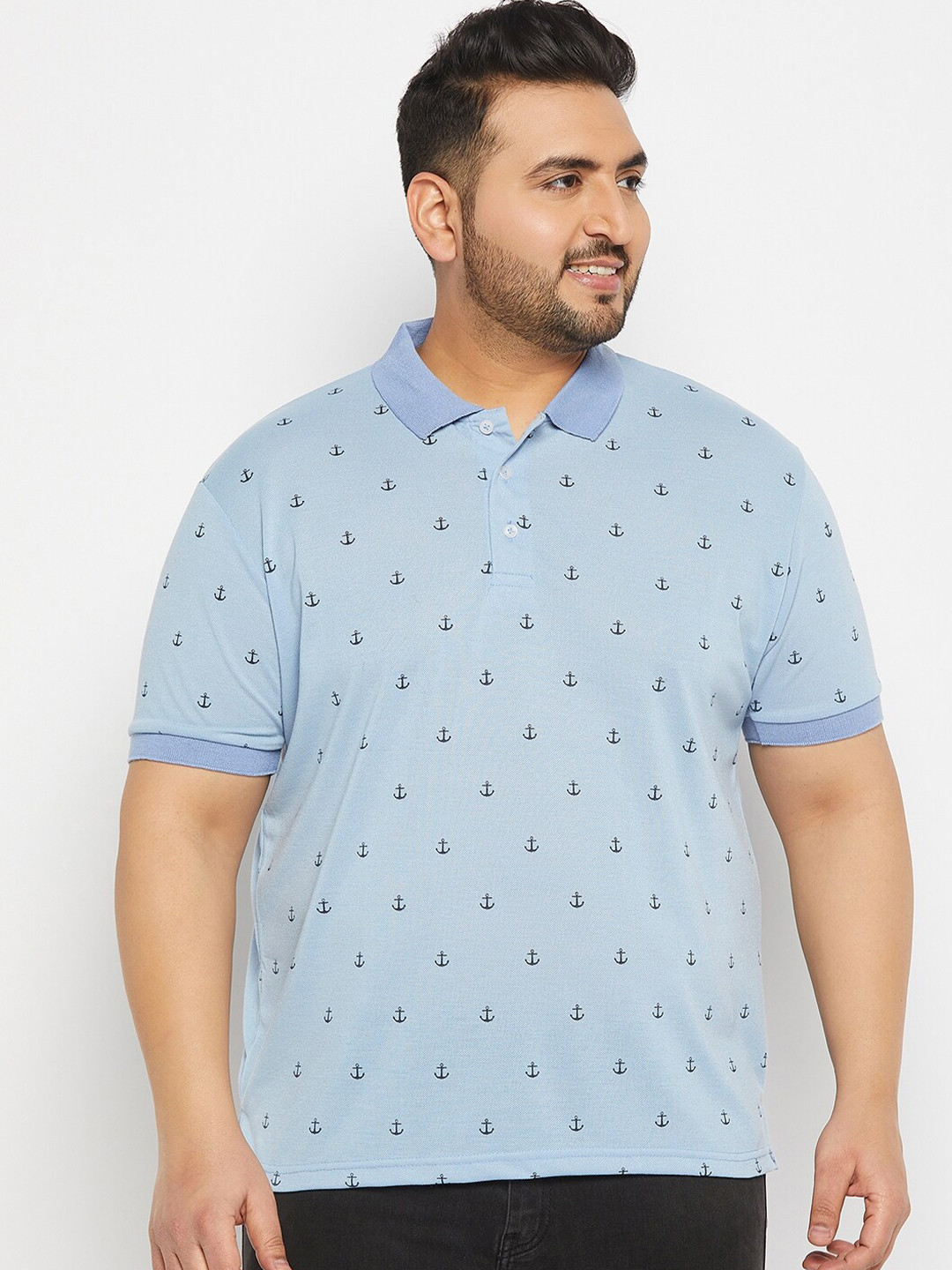 

THE MILLION CLUB Plus Size Conversational Printed Men Cotton T-shirt, Blue