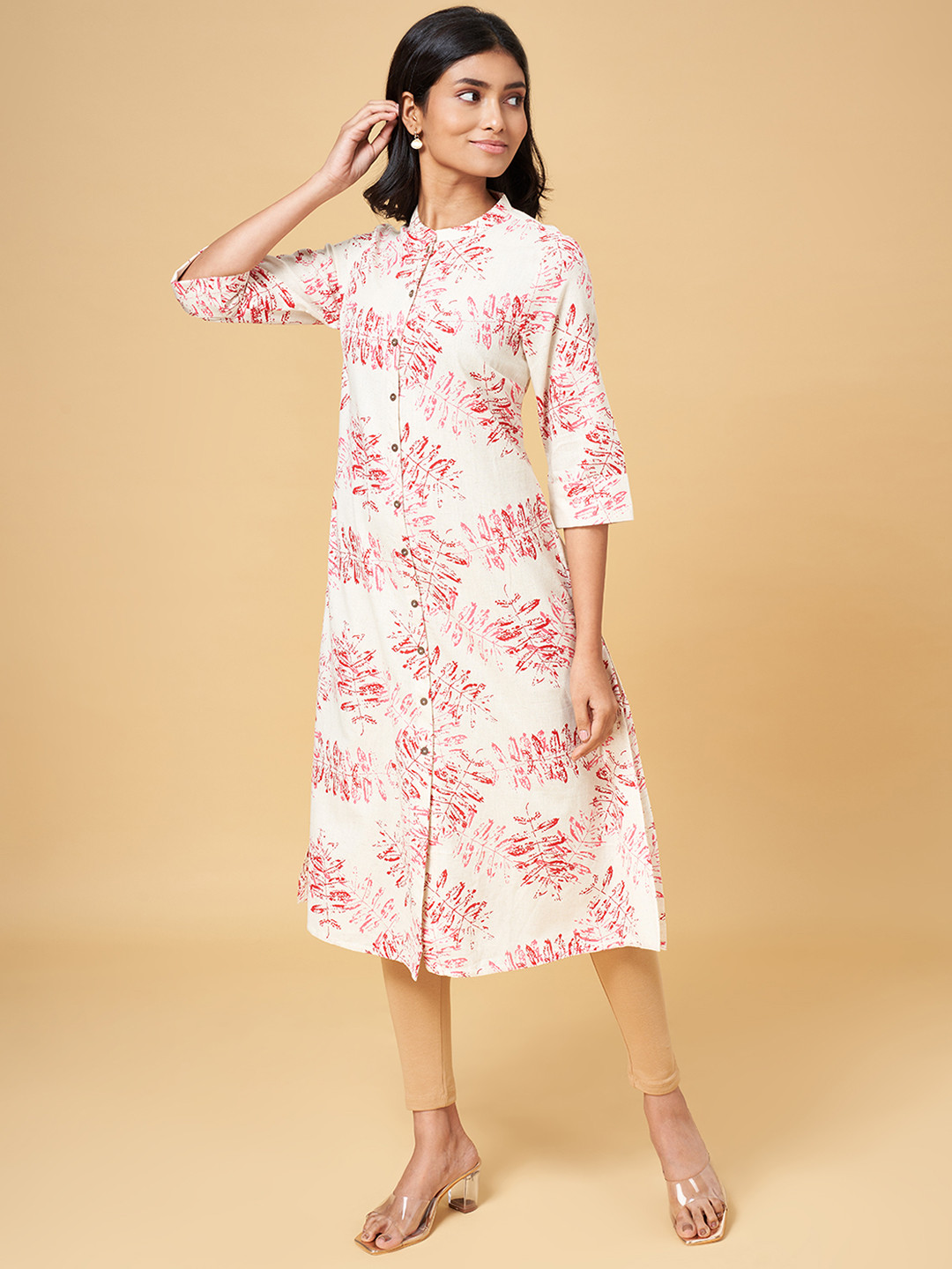 

YU by Pantaloons Women Floral Printed A-Line Kurta, Off white
