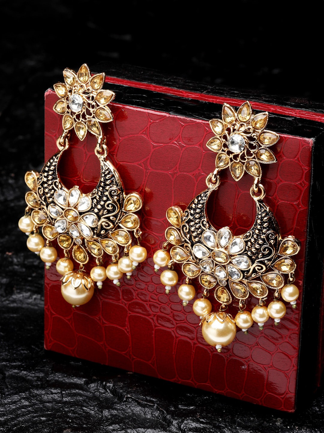 

PANASH Gold-Plated Crescent Shaped Drop Earrings