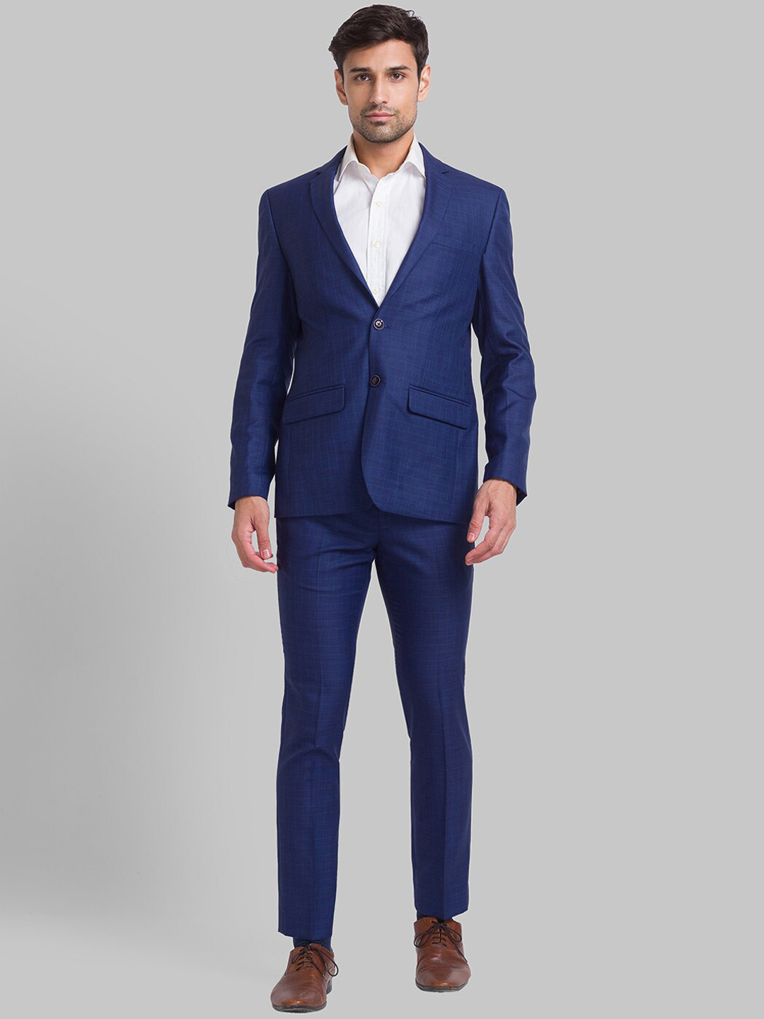 

Park Avenue Men Checked Single-Breasted 2-Piece Suit, Blue