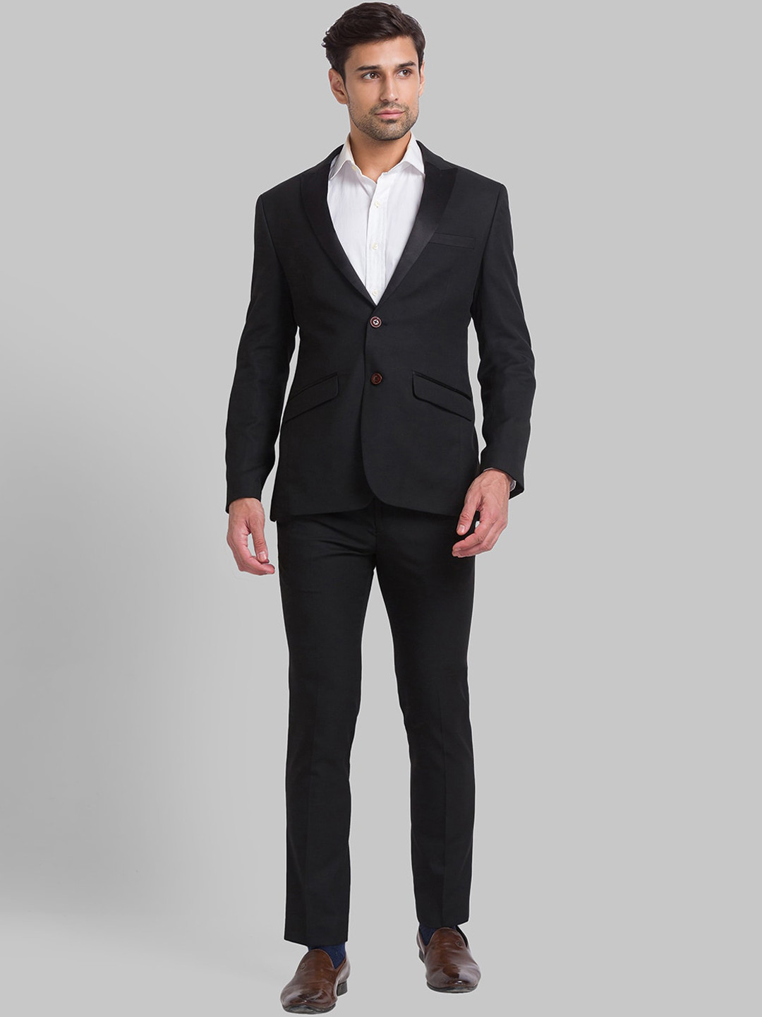 

Park Avenue Men Single Breasted Two Piece Formal Suit, Black