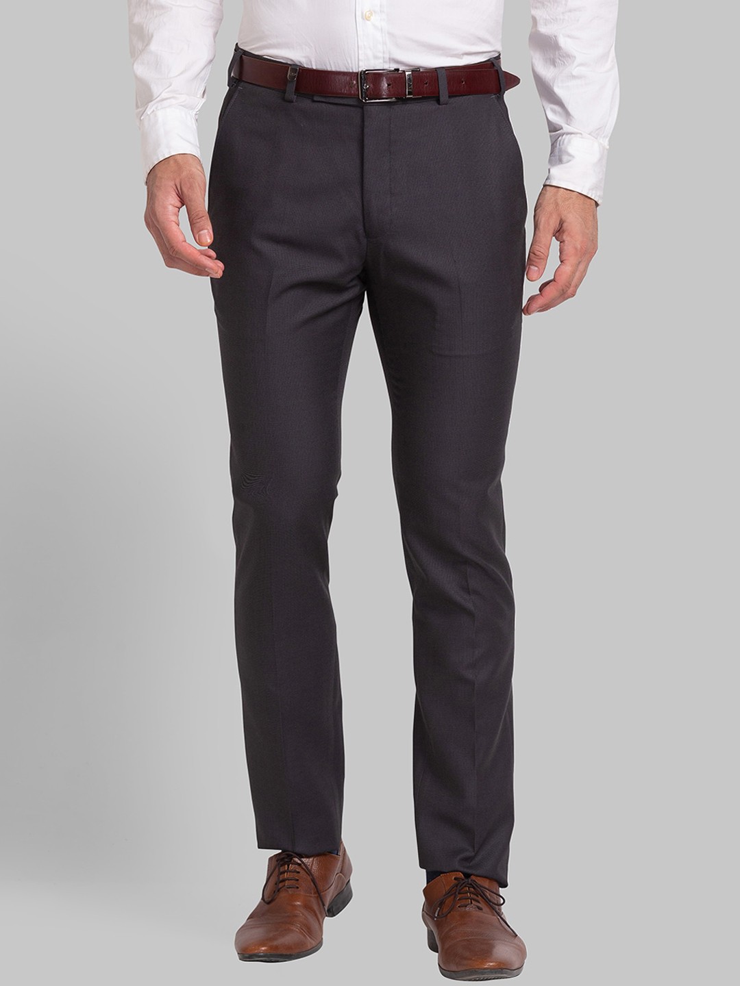 

Park Avenue Men Textured Formal Trousers, Black