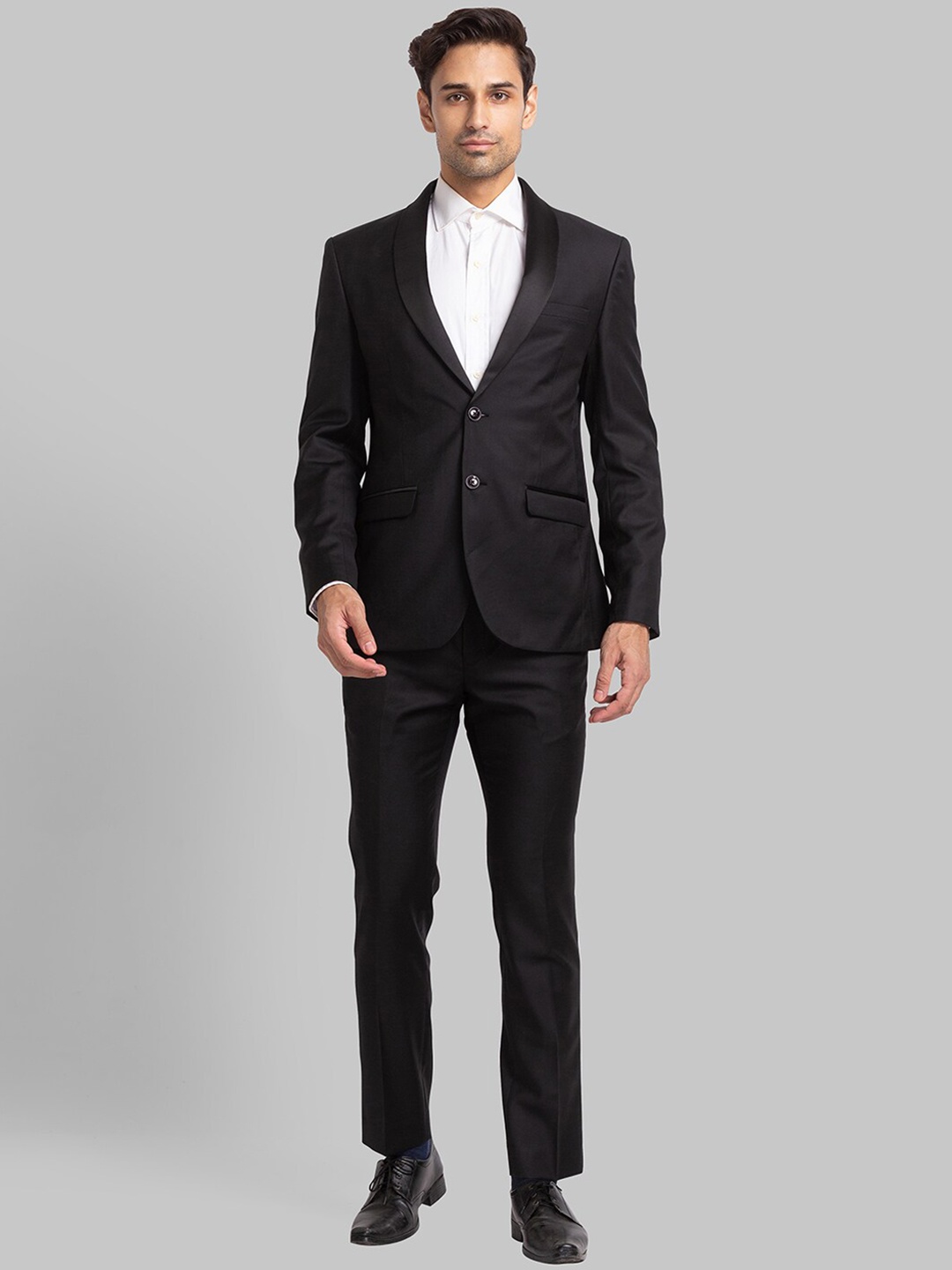 

Park Avenue Men Single-Breasted Super Slim-Fit 2-Piece Formal Suit, Black