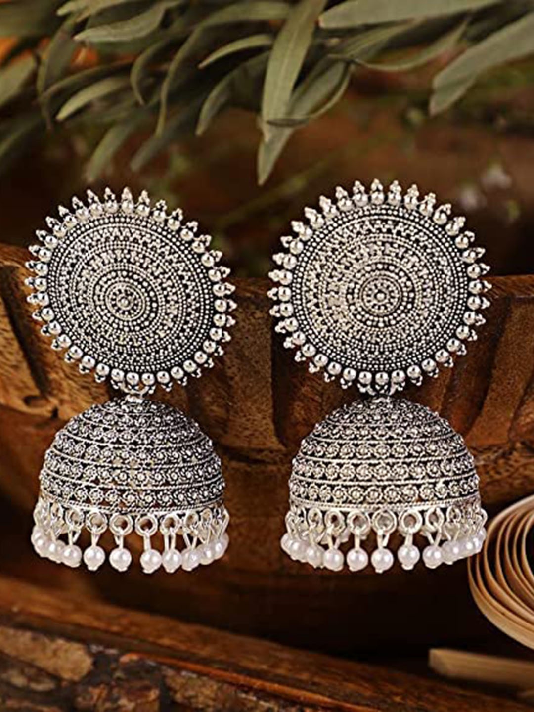 

VAGHBHATT Classic Jhumkas Earrings, Silver