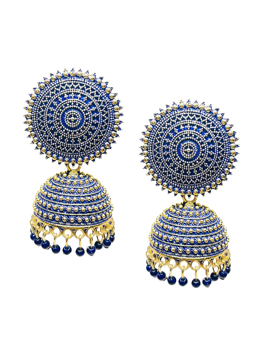 

VAGHBHATT Gold Plated Classic Jhumkas Earrings, Blue