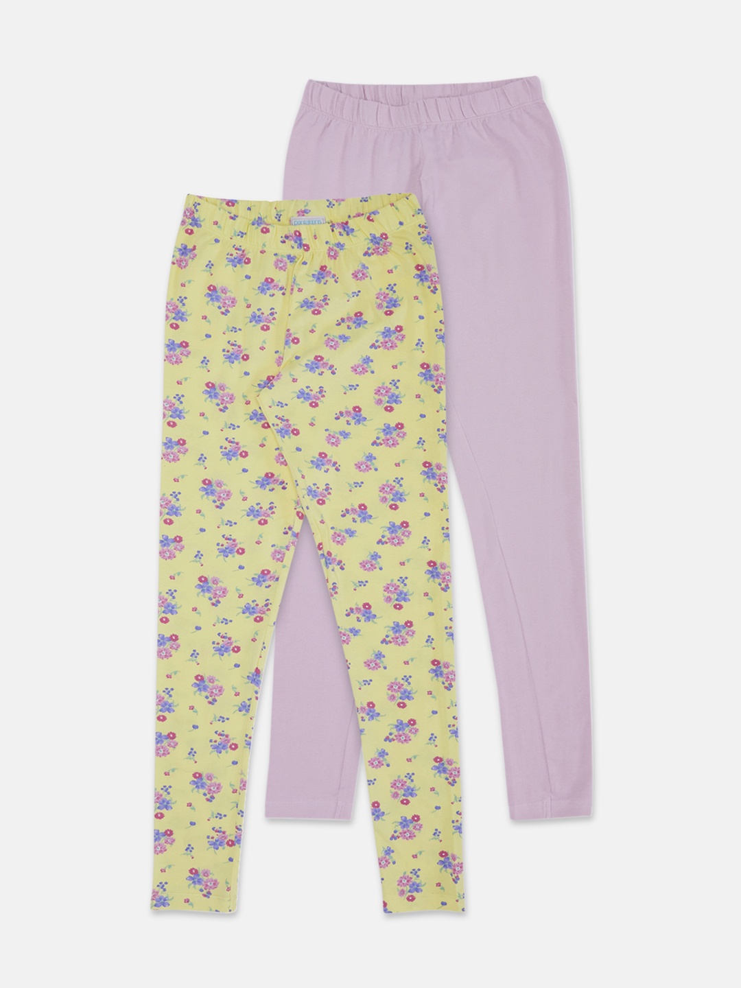 

Pantaloons Junior Girls Pack Of 2 Printed Leggings, Yellow