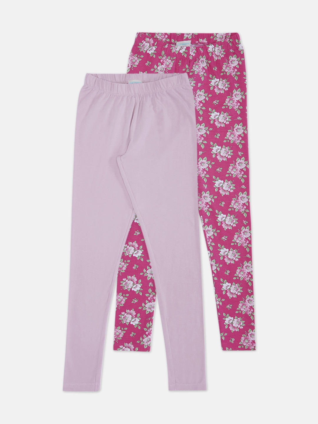 

Pantaloons Junior Girls Pack Of 2 Printed Three-Fourth Leggings, Pink