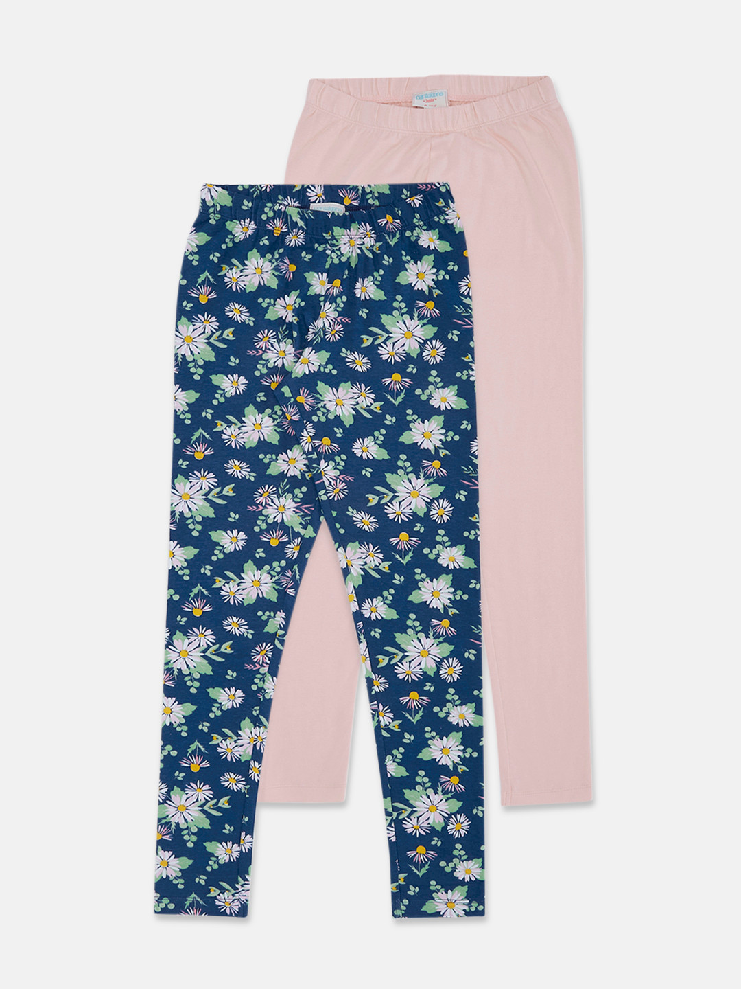 

Pantaloons Junior Girls Pack Of 2 Self-Designed Ankle-Length Leggings, Blue