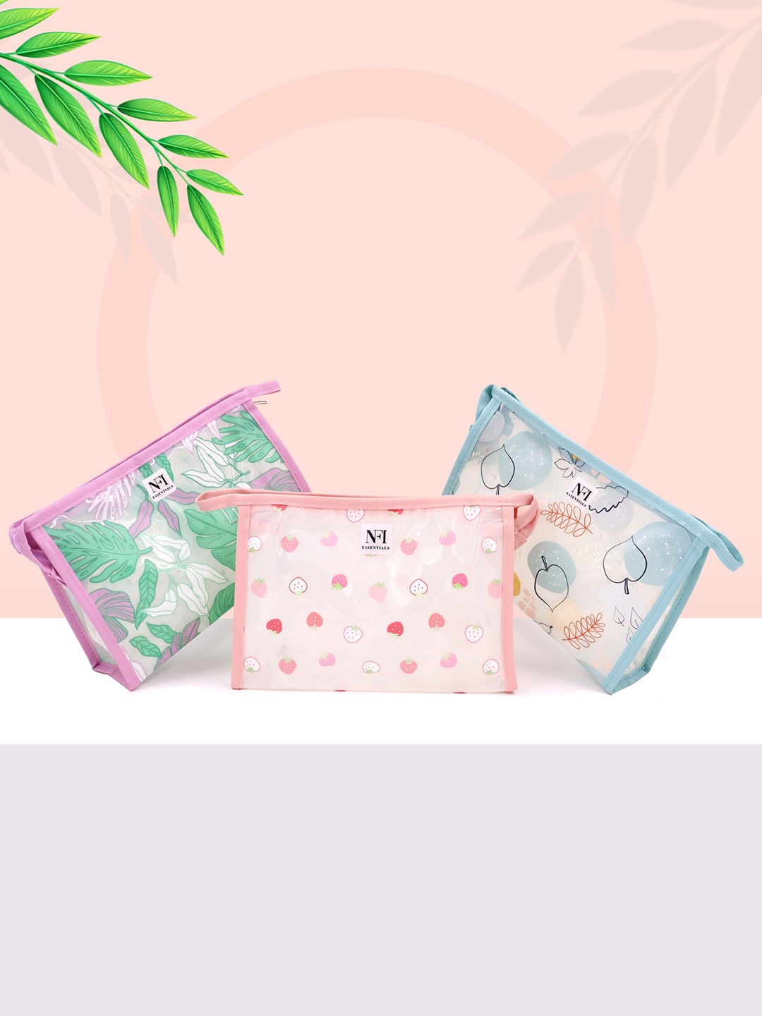 

NFI essentials Women Printed Cosmetic Pouch, Pink