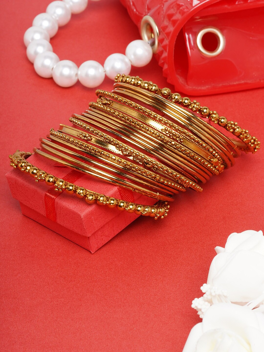

Anouk Set of 20 Gold-Plated Ethnic Bangle