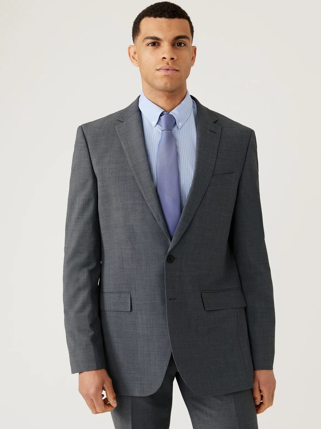 

Marks & Spencer Men Single Breasted Blazer, Grey