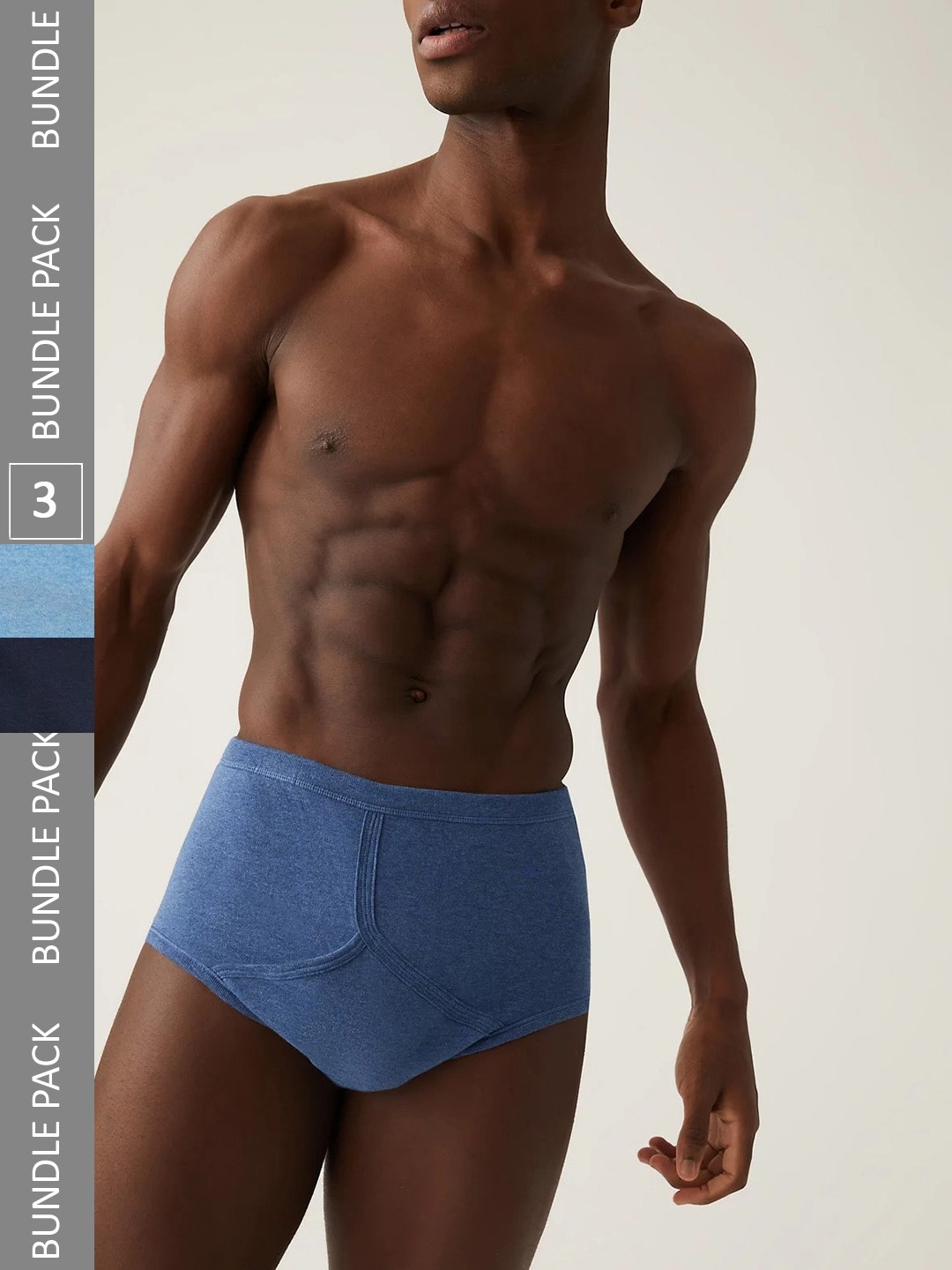 

Marks & Spencer Men Pack Of 3 Pure Cotton Basic Briefs, Blue