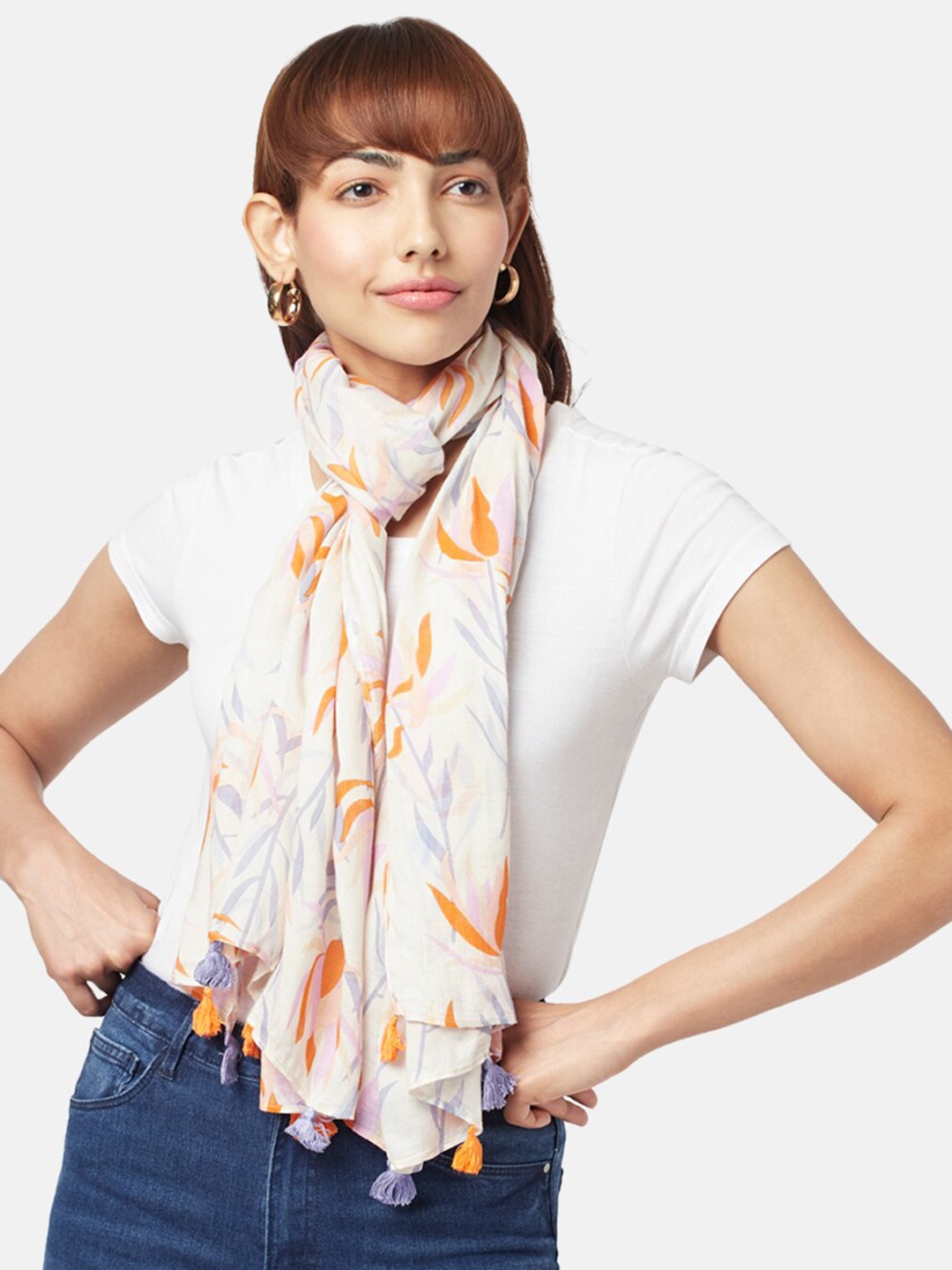 

Honey by Pantaloons Women Printed Scarf, White