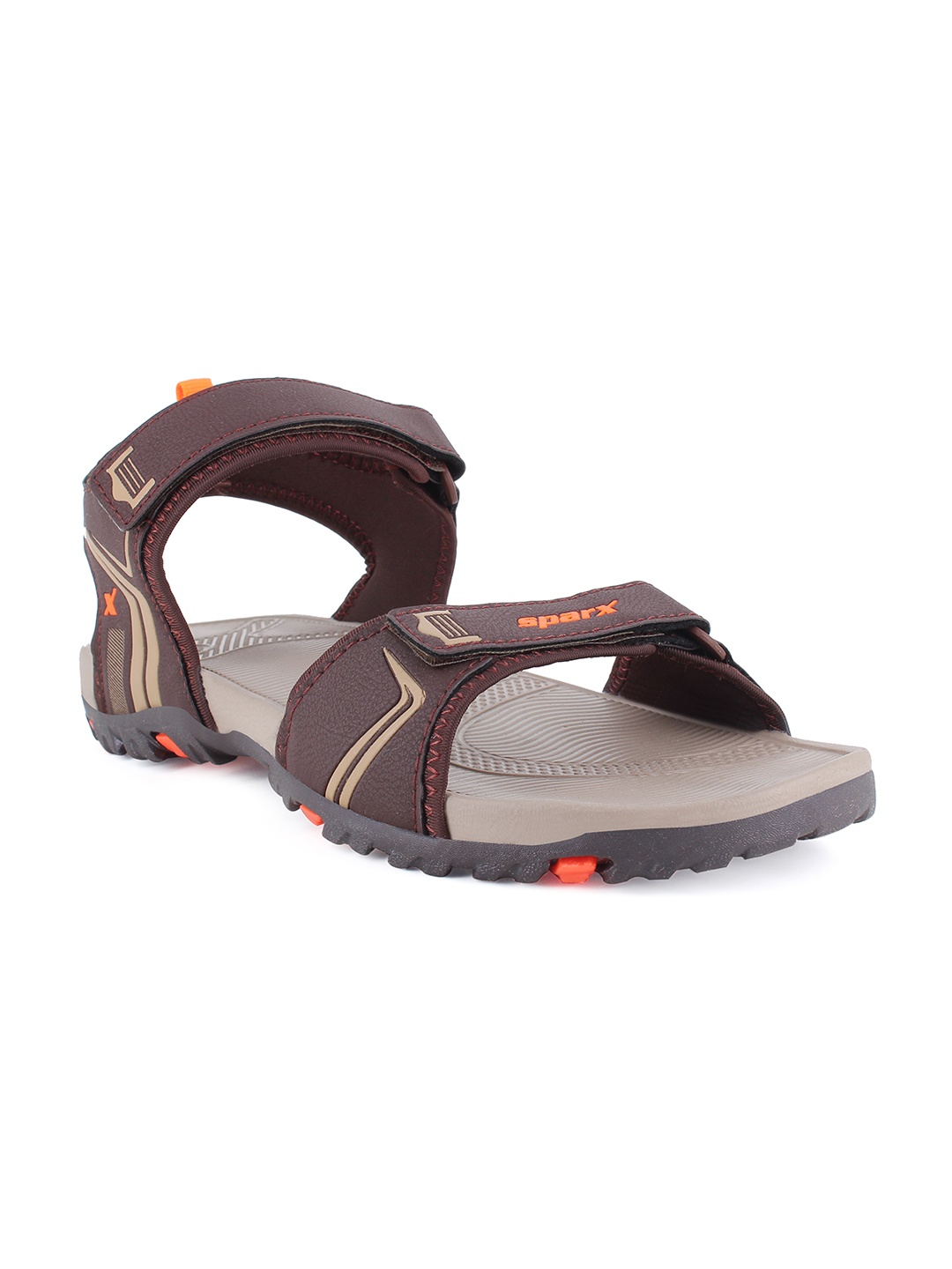 

Sparx Men Velcro Floater Sports Sandals, Brown