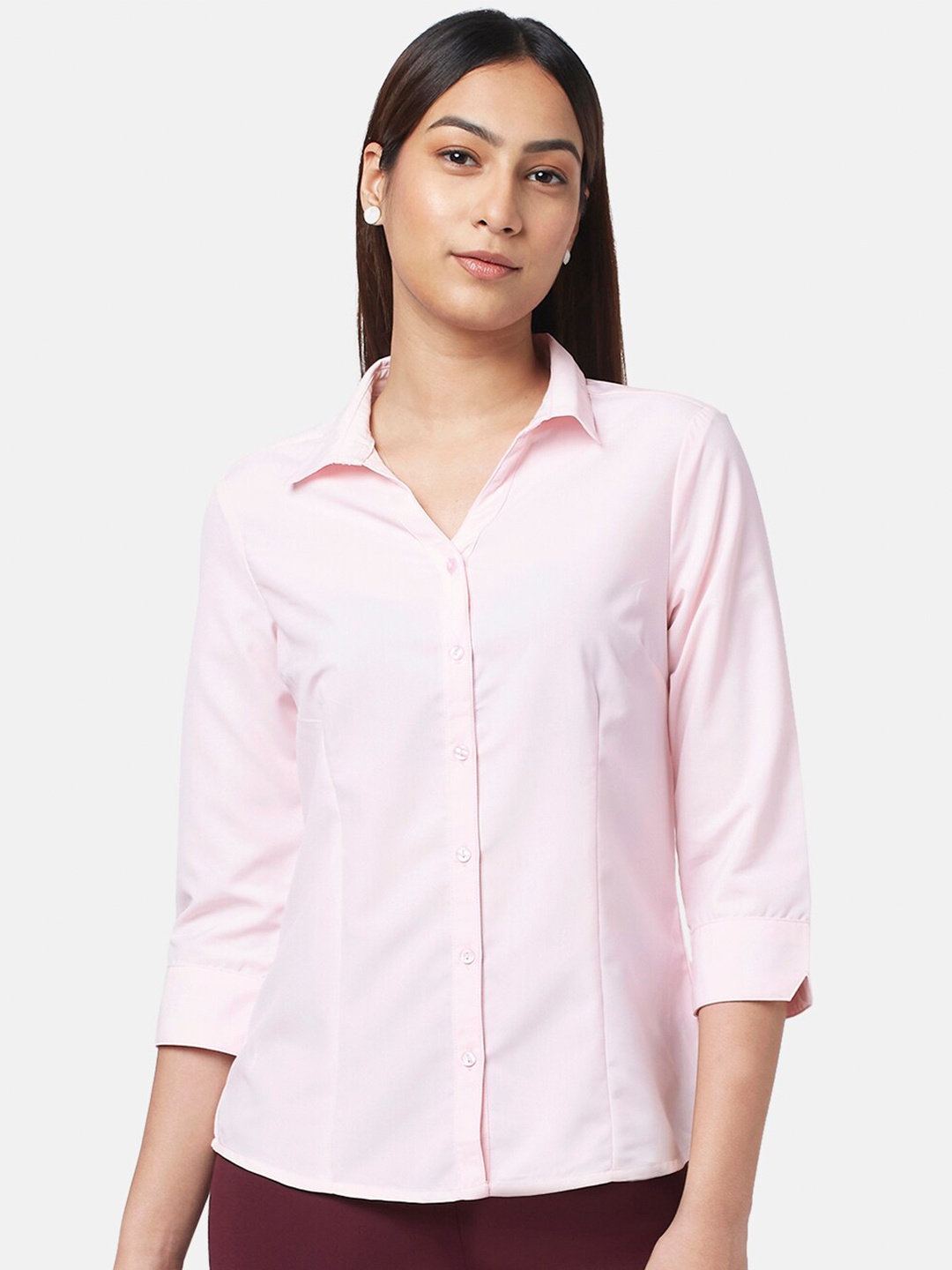 

Annabelle by Pantaloons Women Formal Spread Collar Shirt, Pink