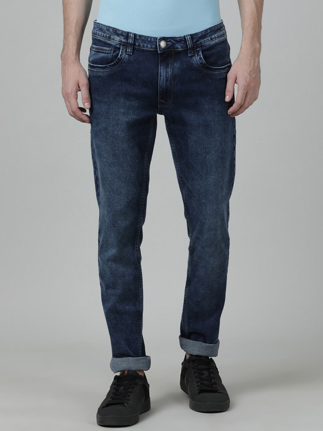 

Crocodile Men Mid-Rise Light Fade Stretchable Cotton Jeans, Blue