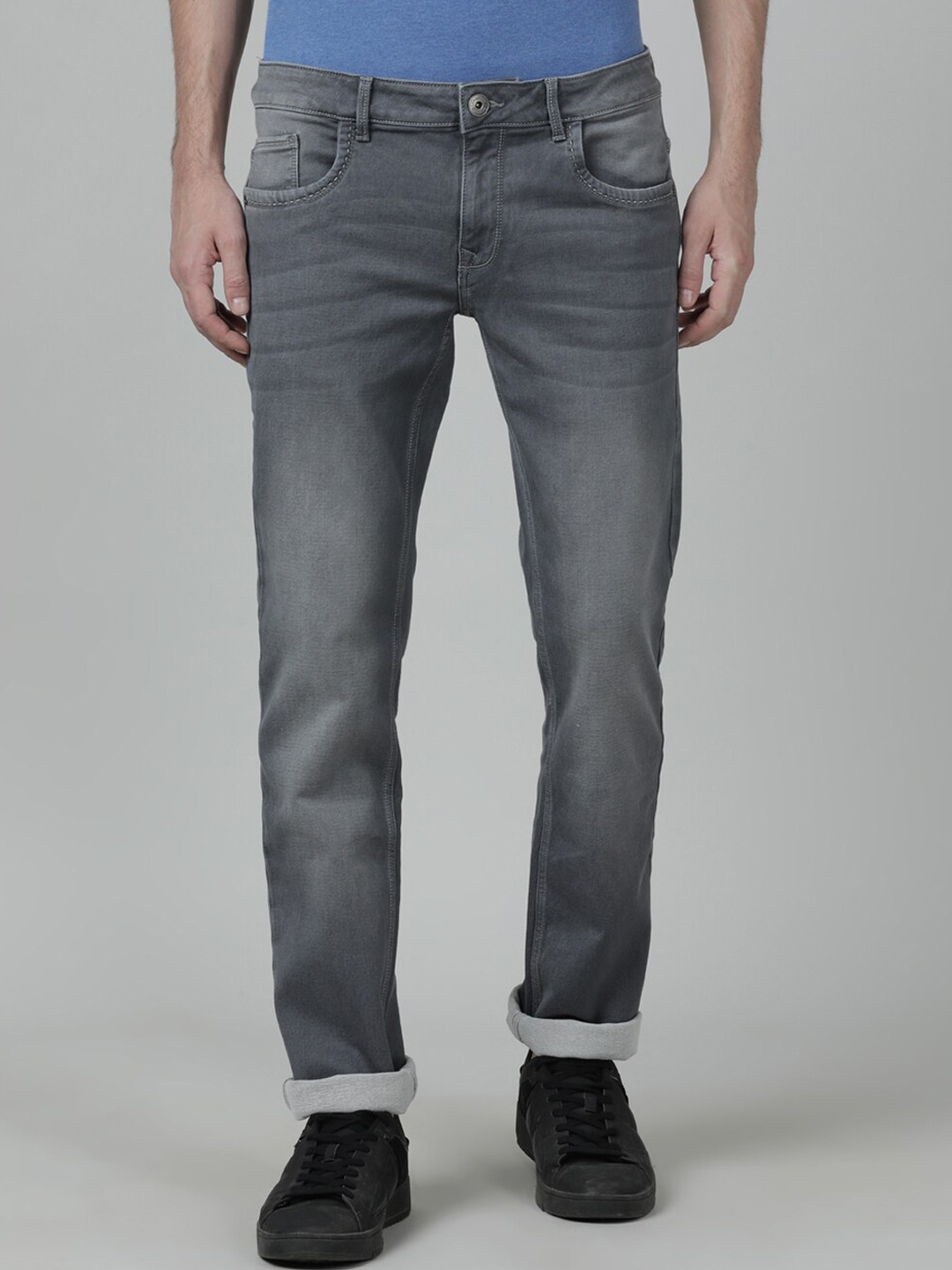 

Crocodile Men Mid-Rise Heavy Fade Stretchable Jeans, Grey