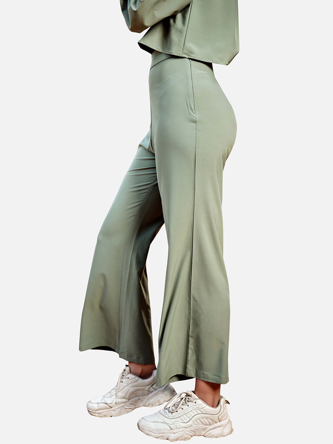 

NEOFAA Women Flared Bootcut Trousers, Green