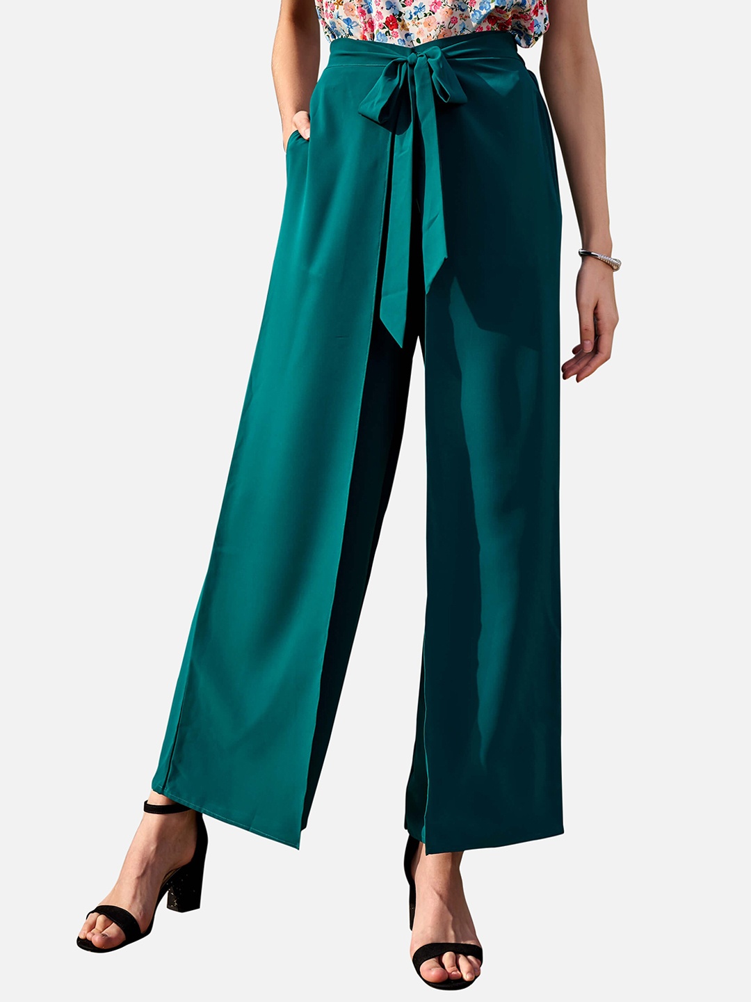 

NEOFAA Women Flared Trousers, Green