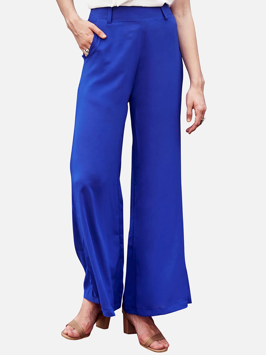 

NEOFAA Women Flared Trousers, Blue
