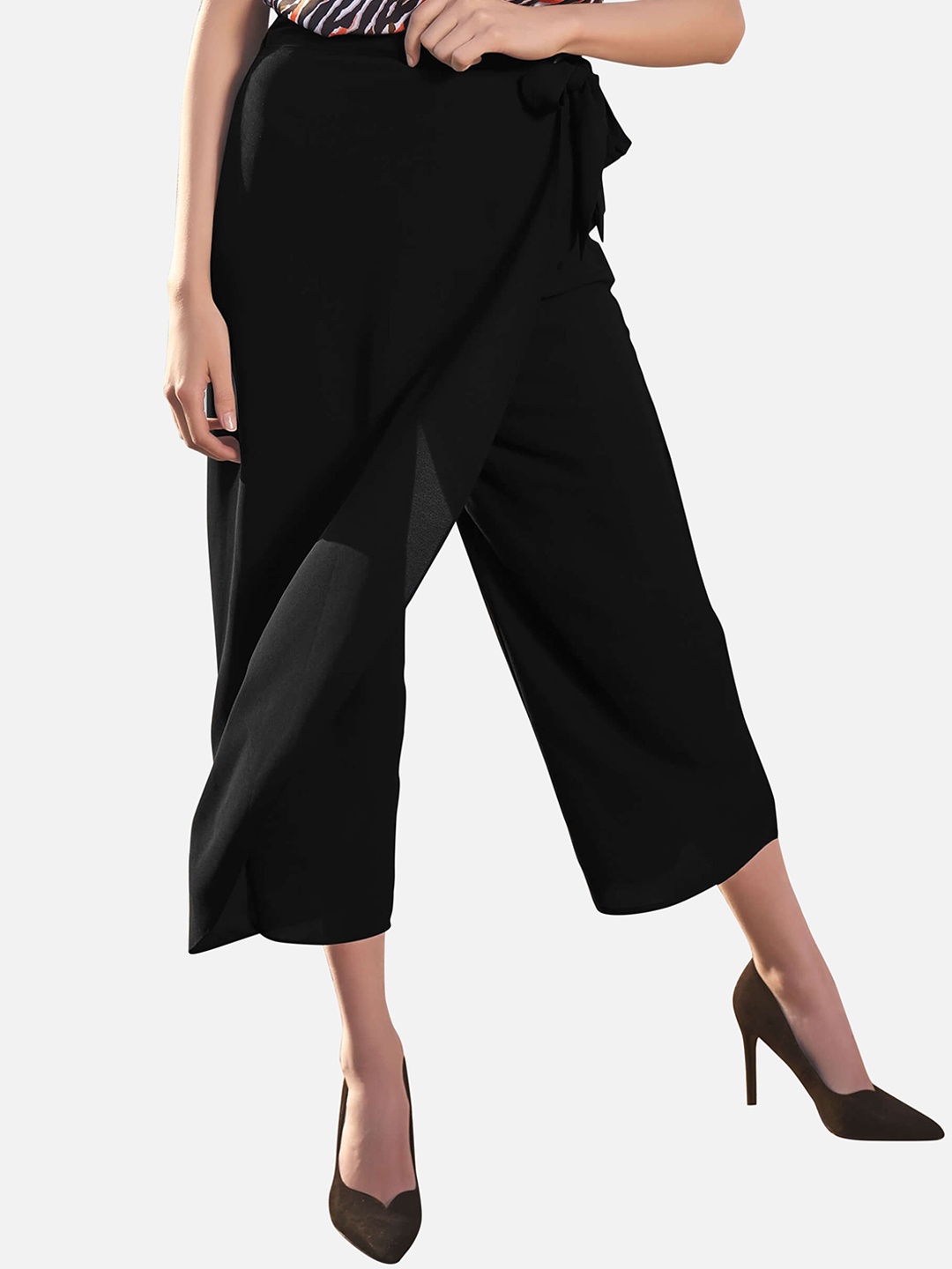 

NEOFAA Women Flared Culottes Trousers, Black