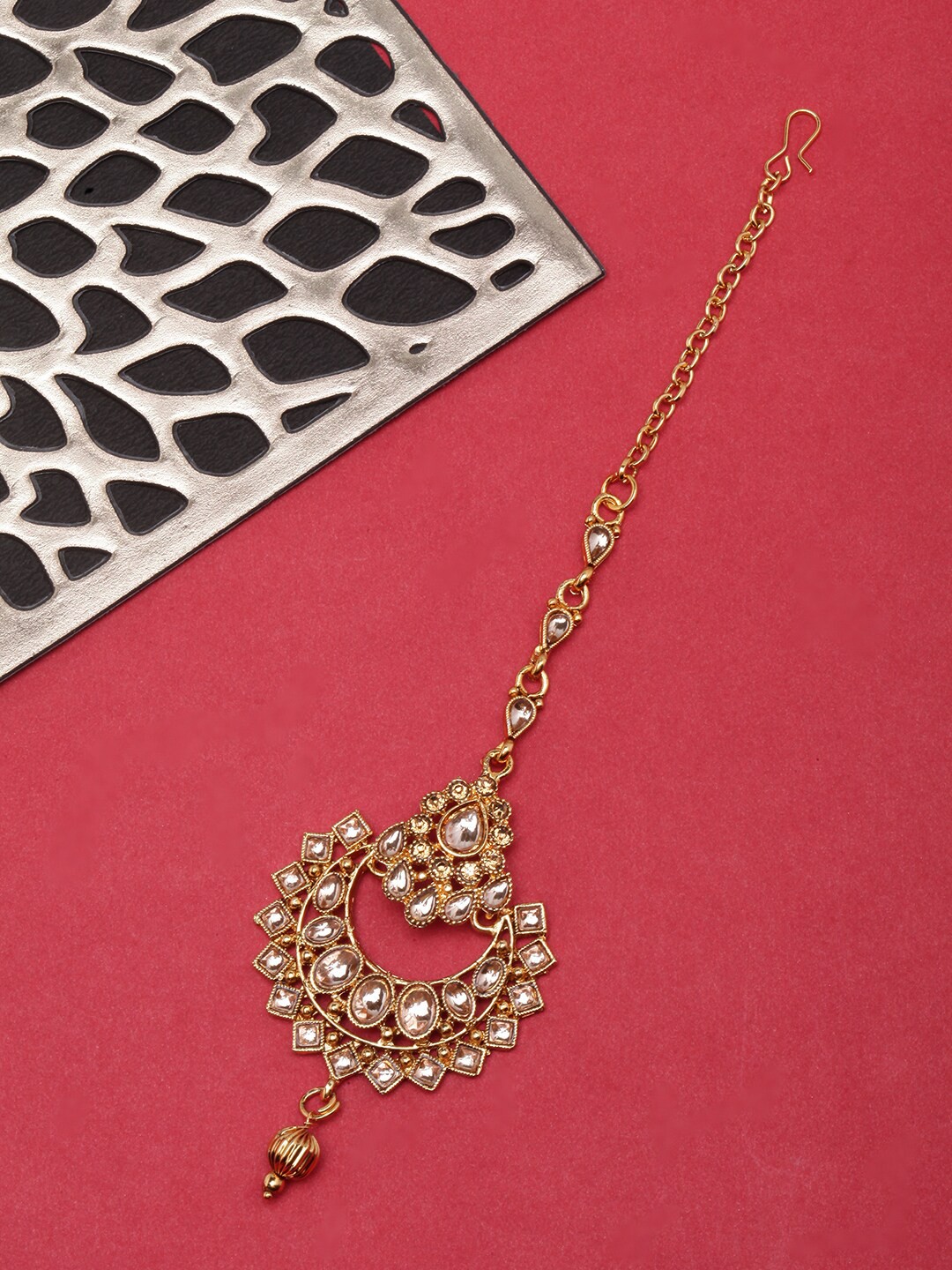

Anouk Gold-Plated Kundan-Studded Maang Tikka
