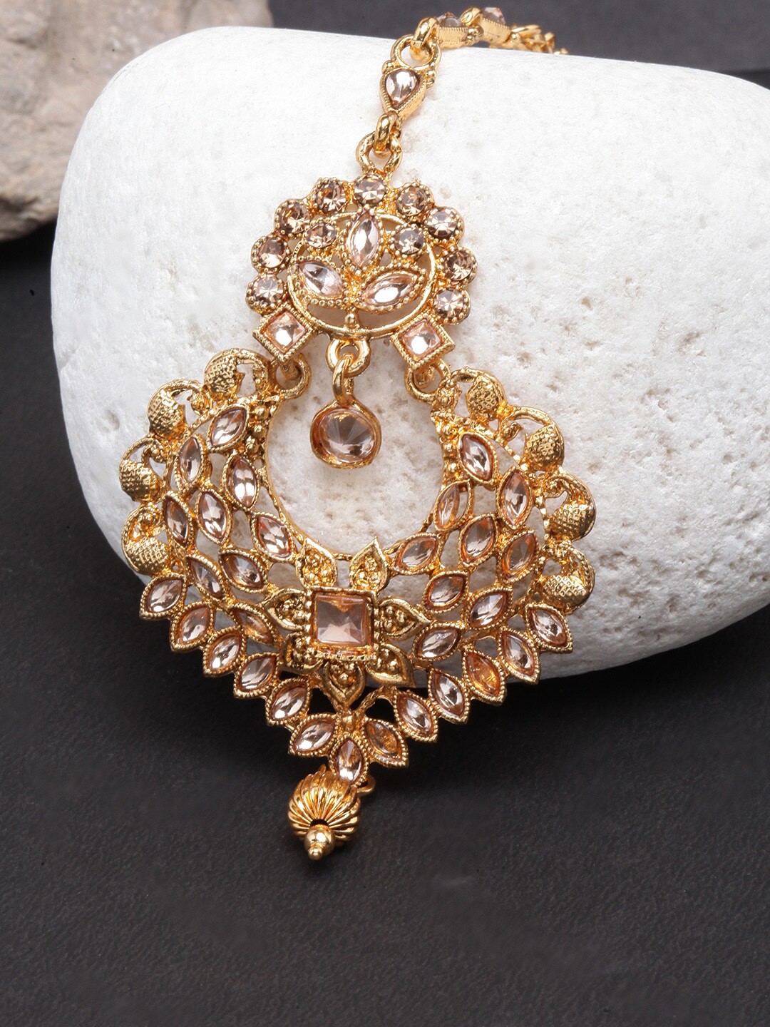

Anouk Gold-Plated Kundan-Studded Maang Tikka