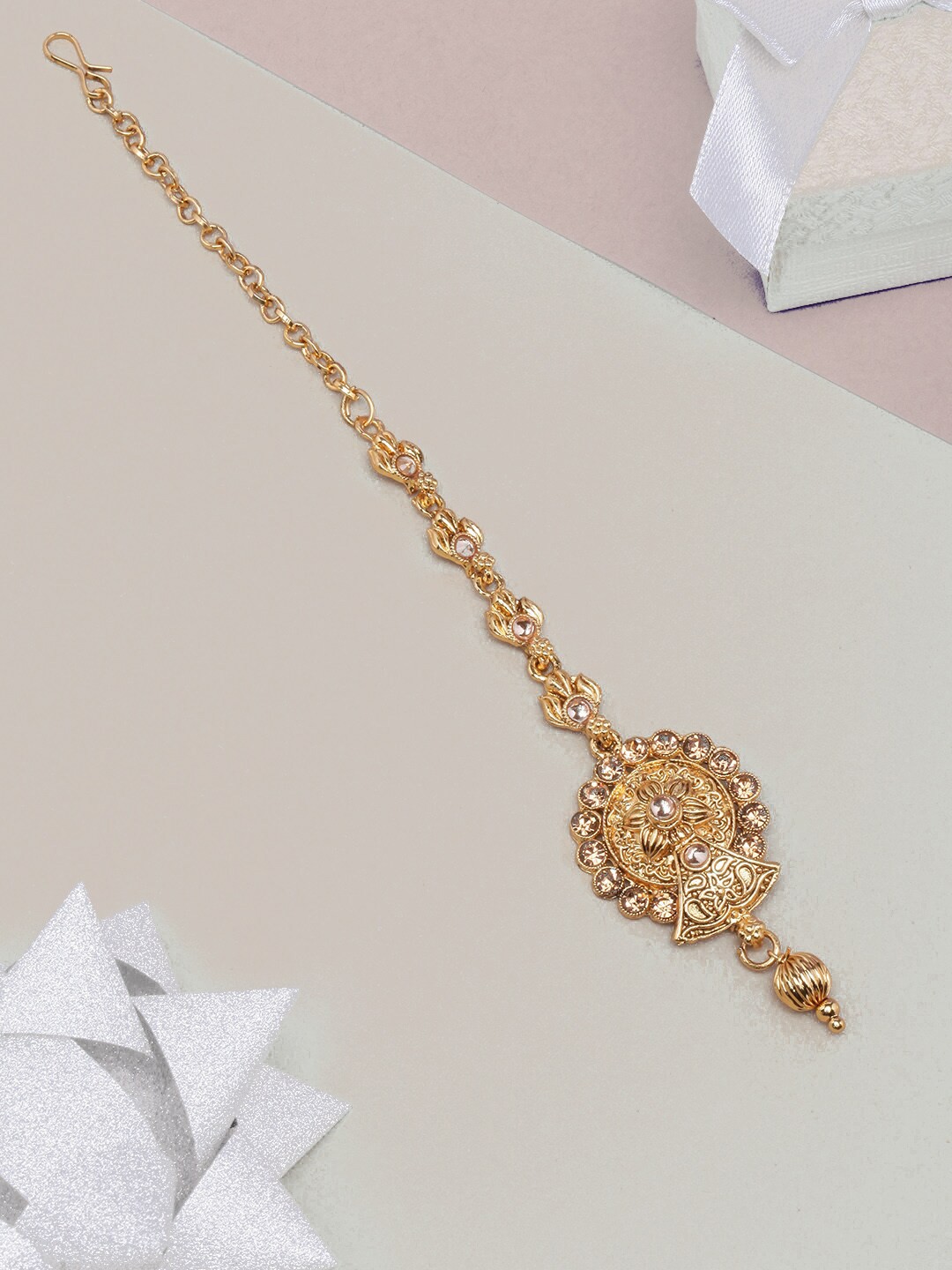 

Anouk Gold Plated Kundan-Studded Maang Tika