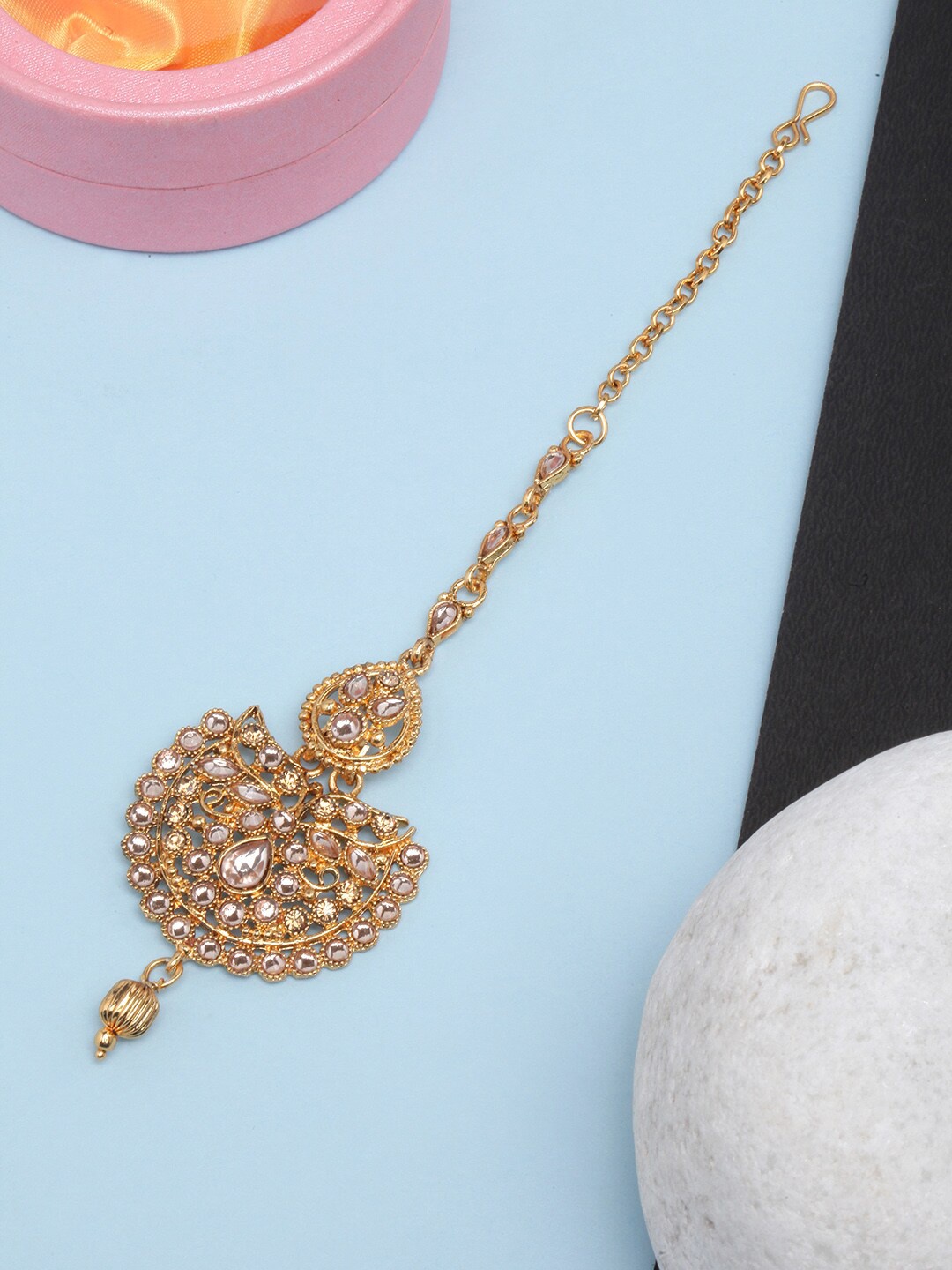 

Anouk Gold-Plated Kundan-Studded Maang Tikka