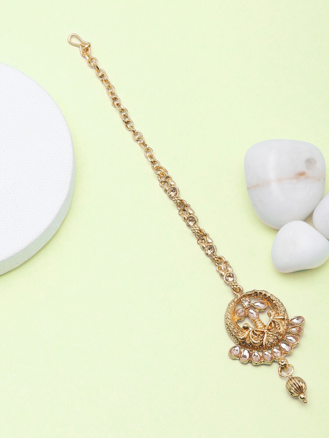 

Anouk Gold-Plated Kundan-Studded Maang Tikka