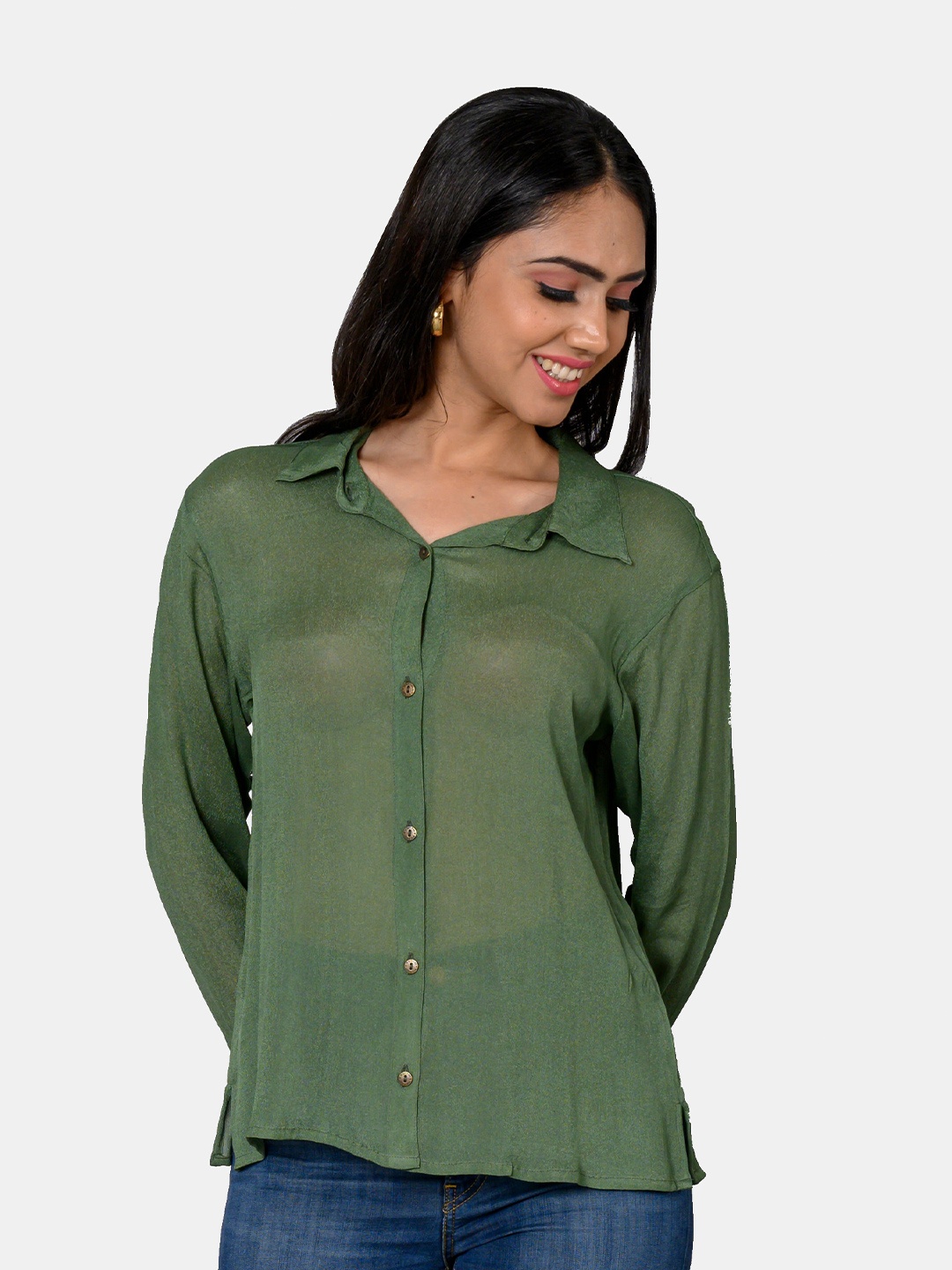 

WESTIFIED Women Regular Fit Casual Shirt, Green