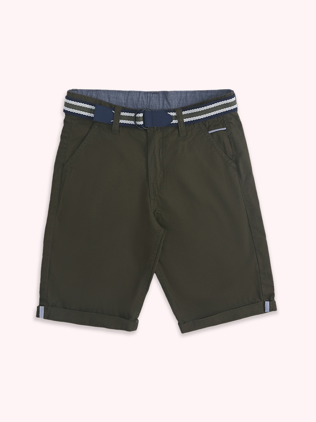 Pantaloons Junior Boys Cotton Regular Fit Shorts, Olive