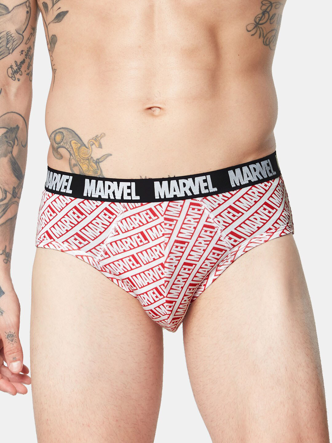

The Souled Store Men Printed Basic Briefs, Red