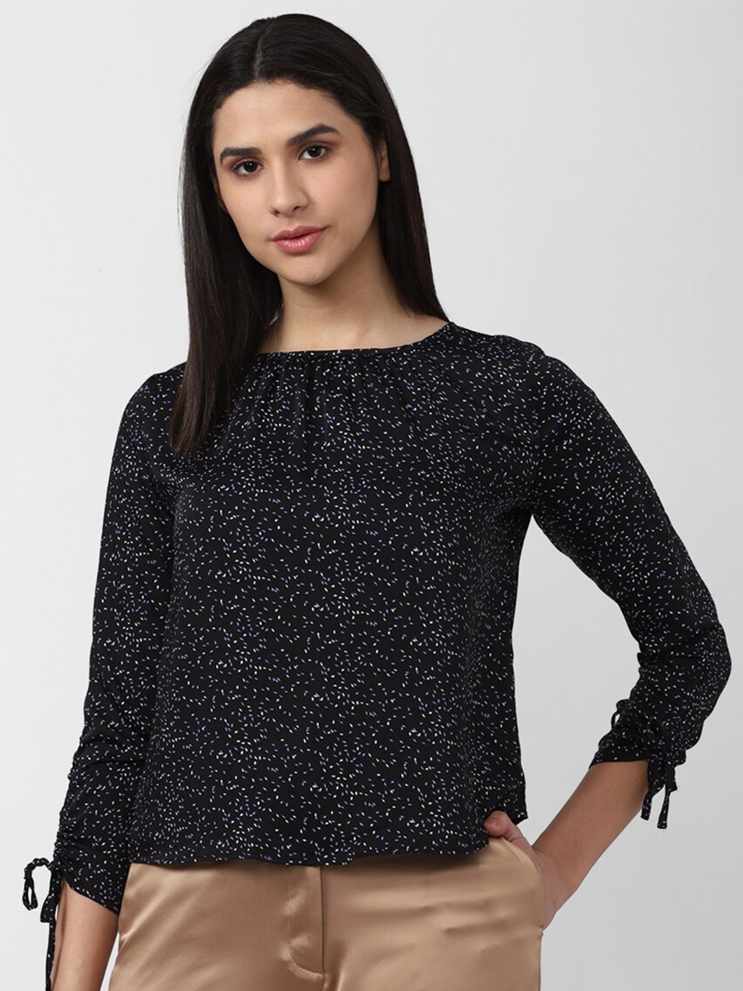 

Van Heusen Woman Printed Formal Top, Black