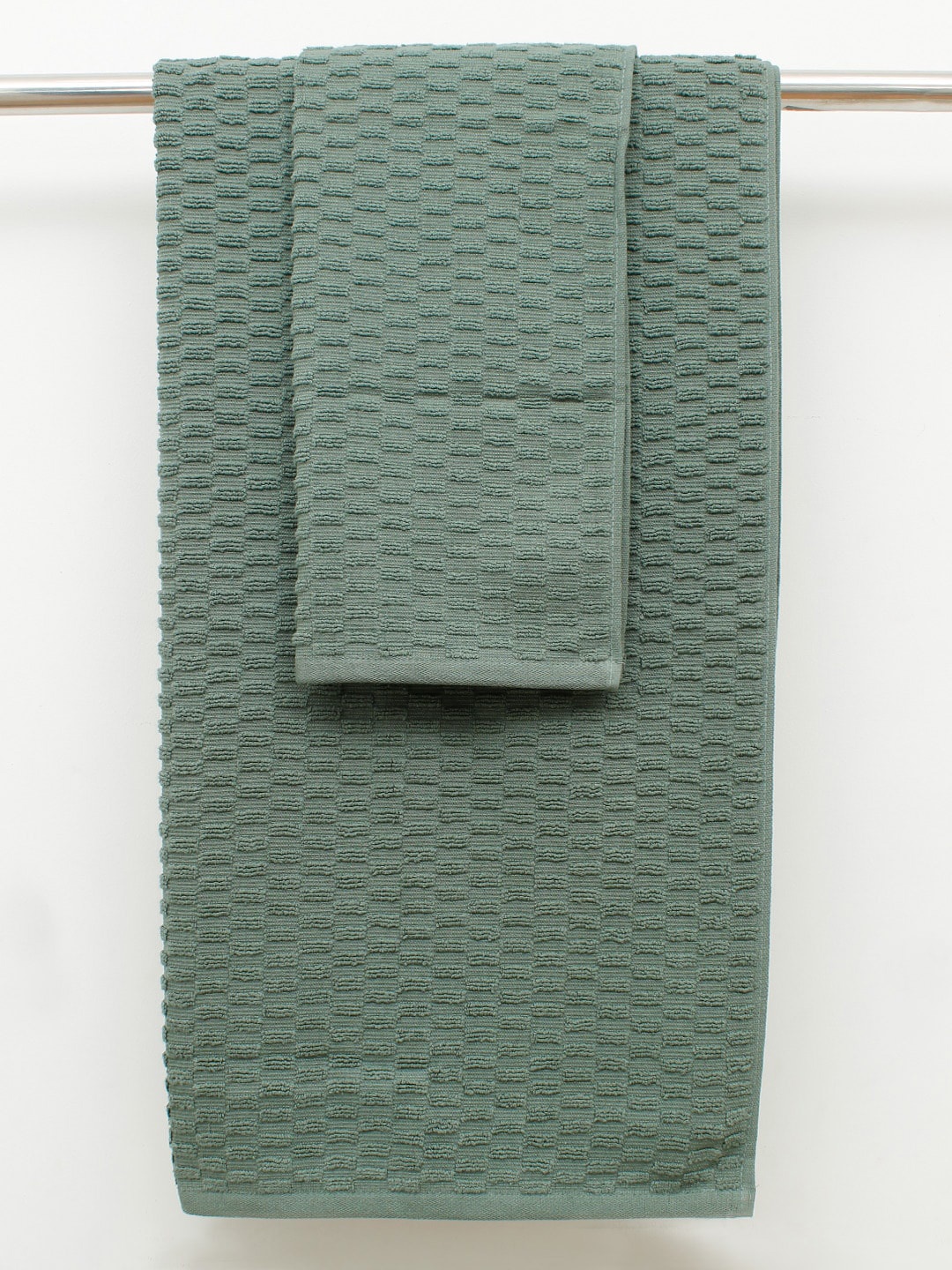 

AVI Living 4 Pieces Green Textured 500 GSM Pure Cotton Towel Set