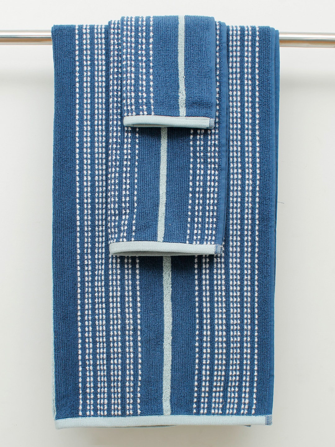 

AVI Living 3 Pieces Striped Towel Sets, Blue